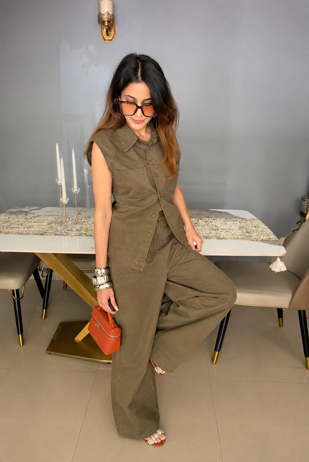 Denim Buttoned Co-ord Set