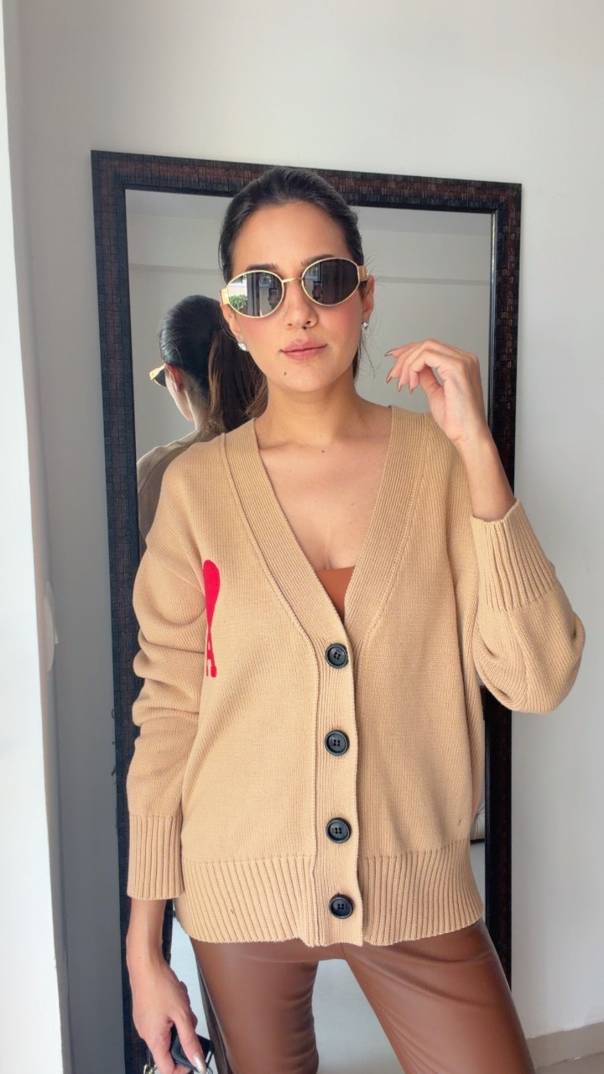 Heart Ribbed Fall Cardigan