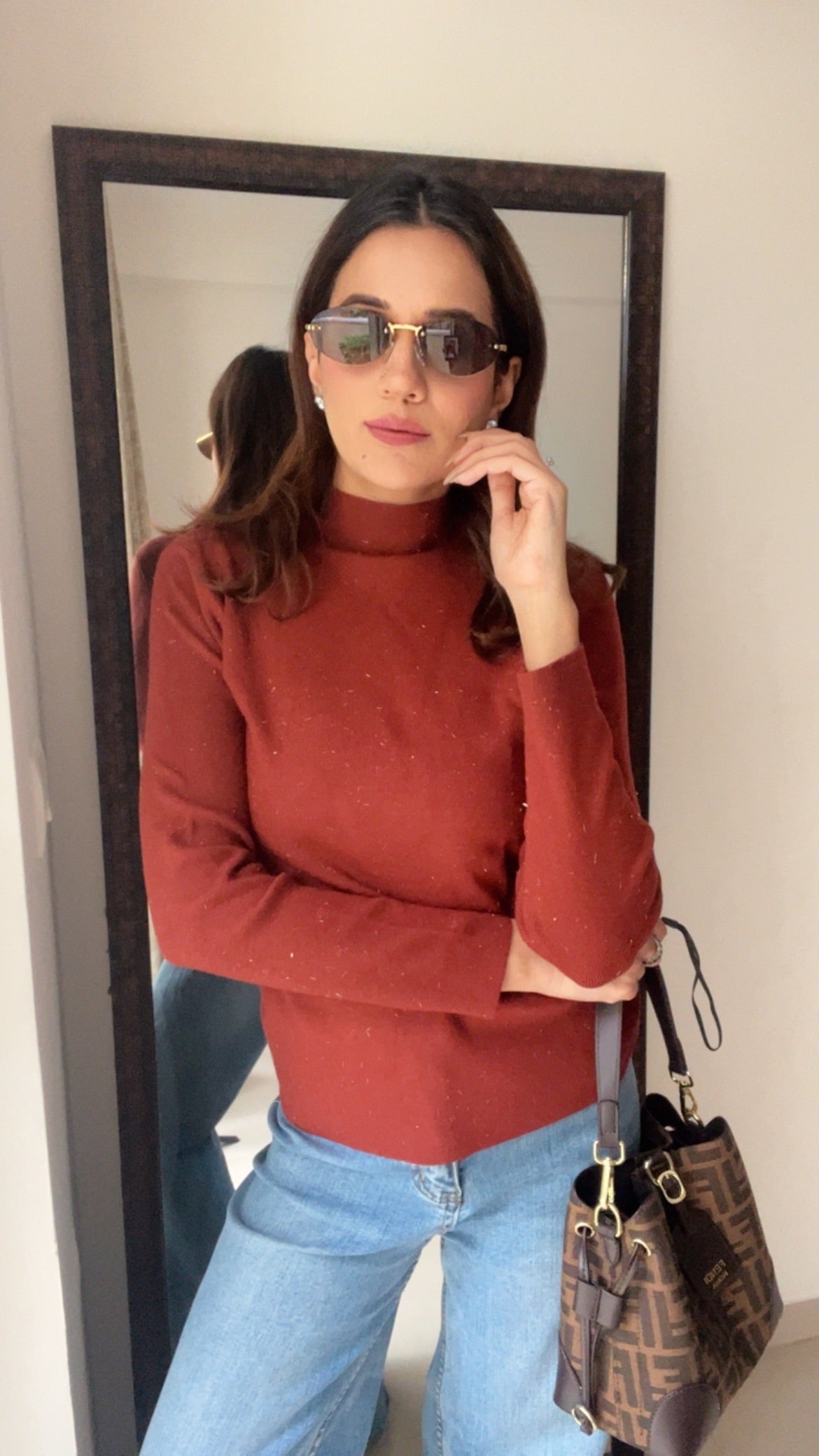 Polo Neck Layered Fall Top