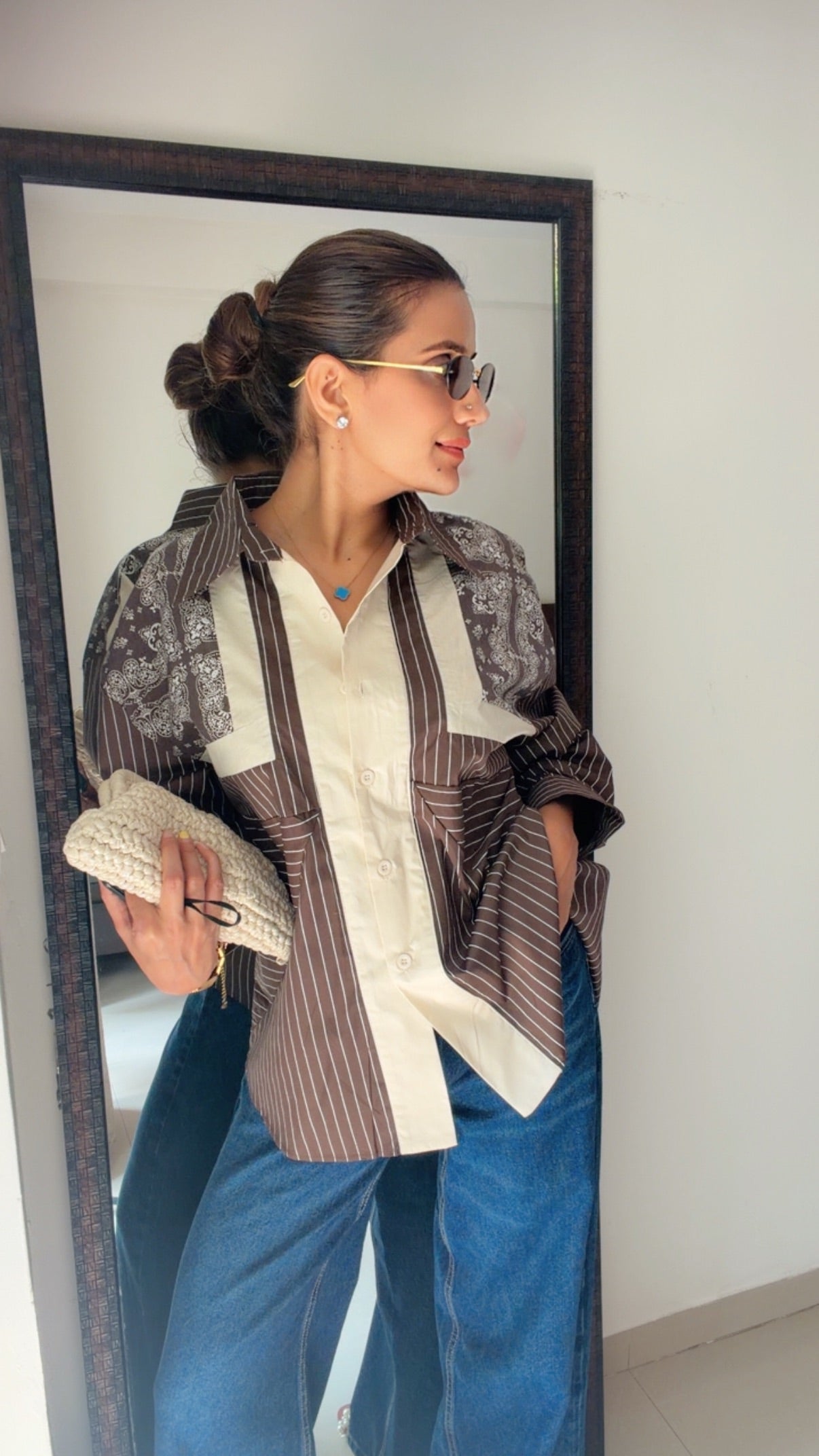 Printed Stripe Poplin Shirt