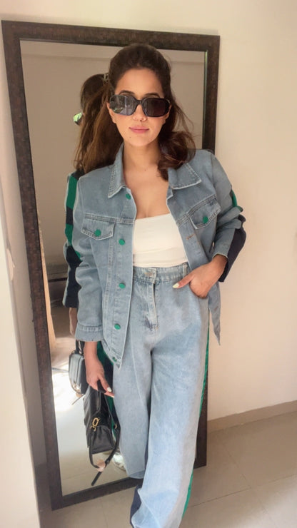 Denim Contrast Lounge Set