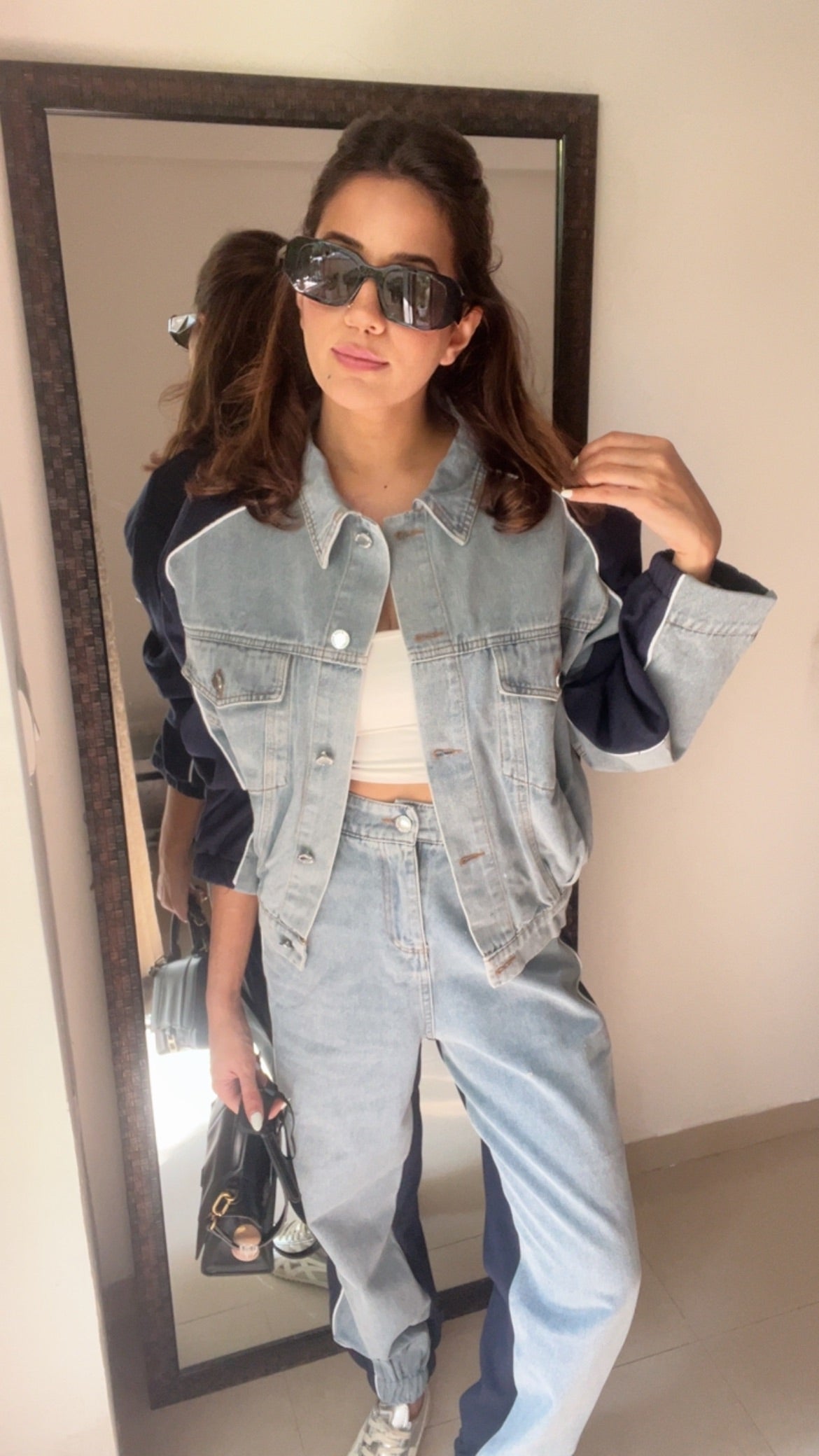 Denim Contrast Relaxed Lounge Set