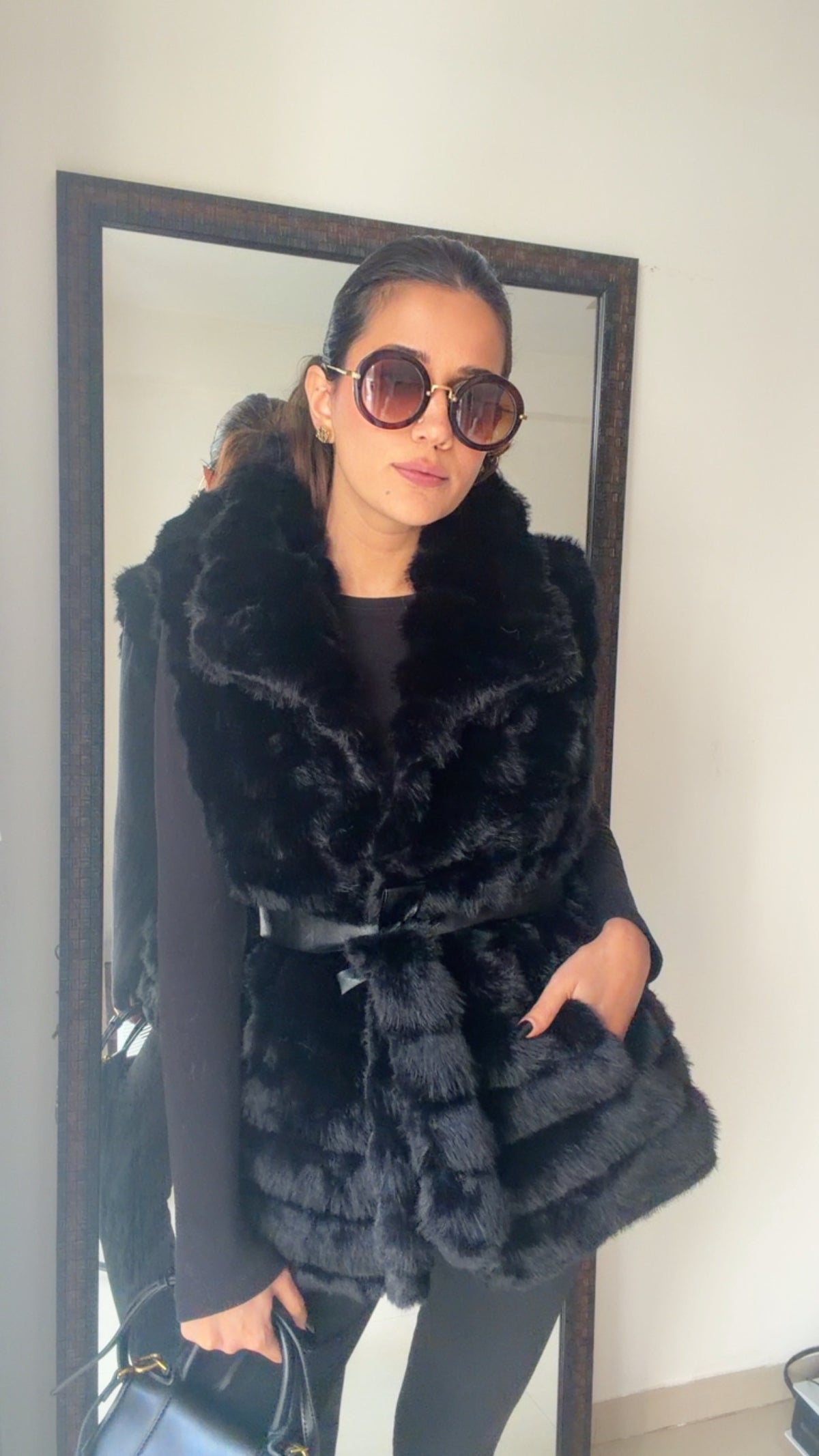 Luxe Faux Fur Fall Vest with belt – Closet Affair by Priyanka Ahuja