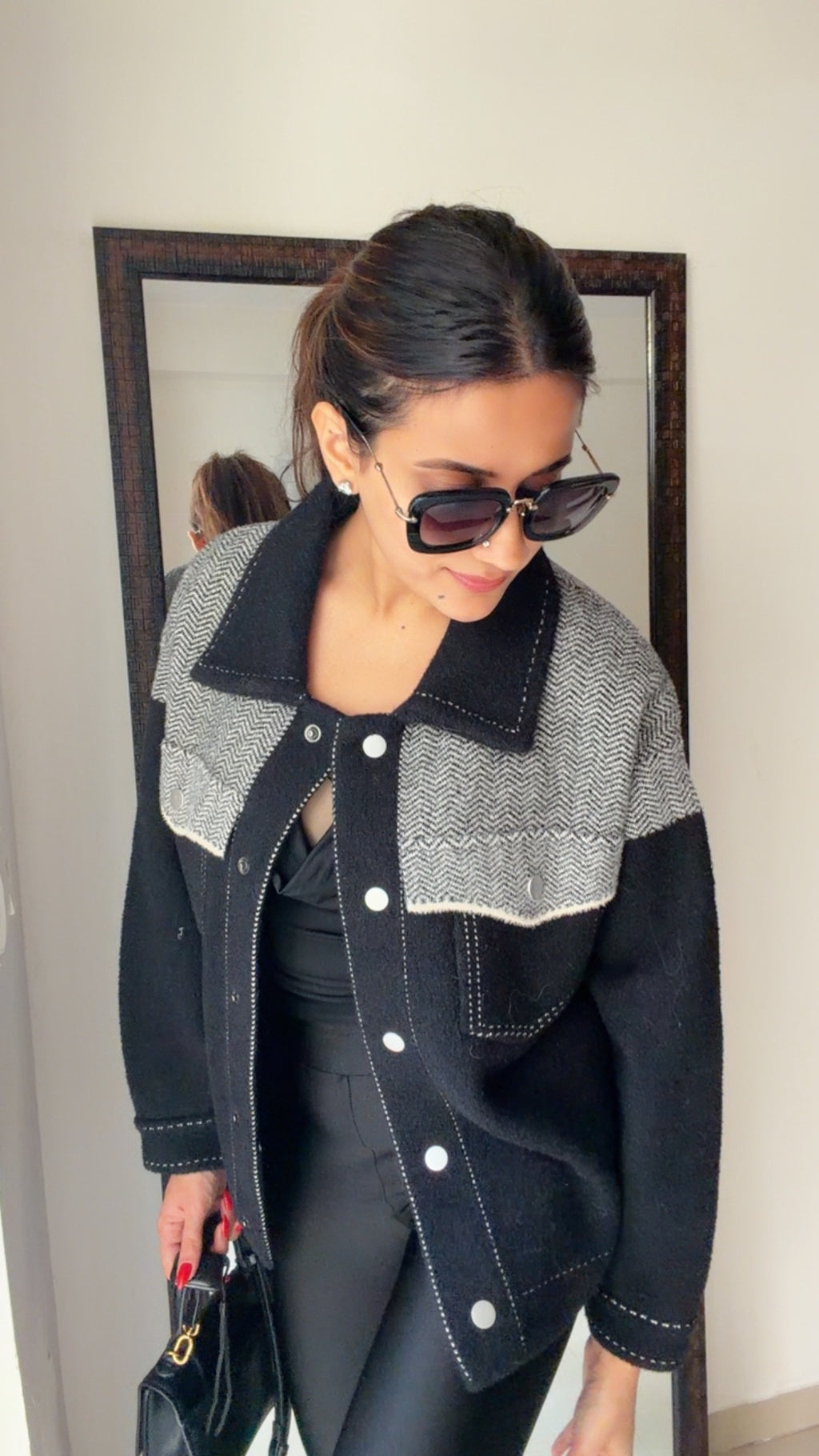 Grey Contrast Wool Fall Jacket – Closet Affair by Priyanka Ahuja