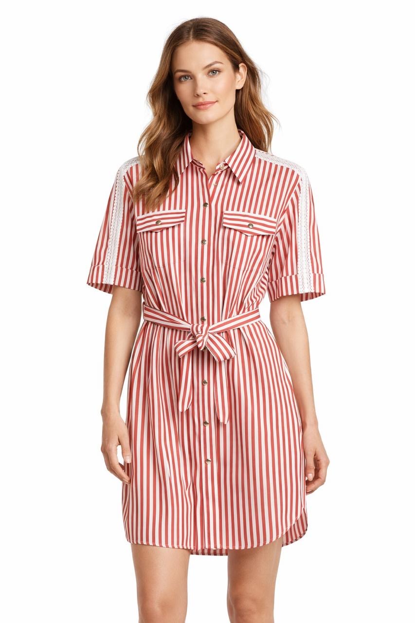 Stripe Poplin Tailored Dress
