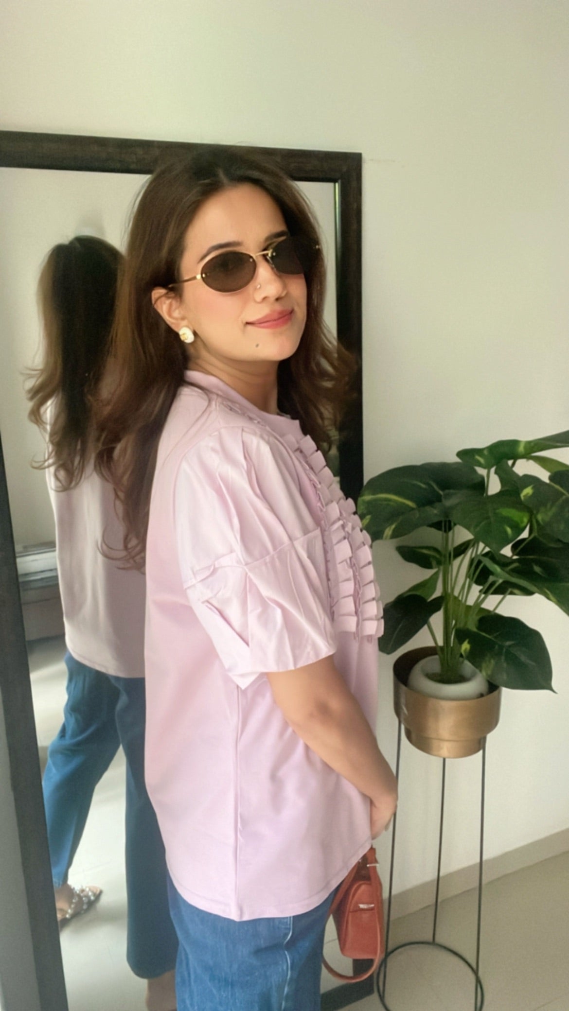 Zipped Frilled Top