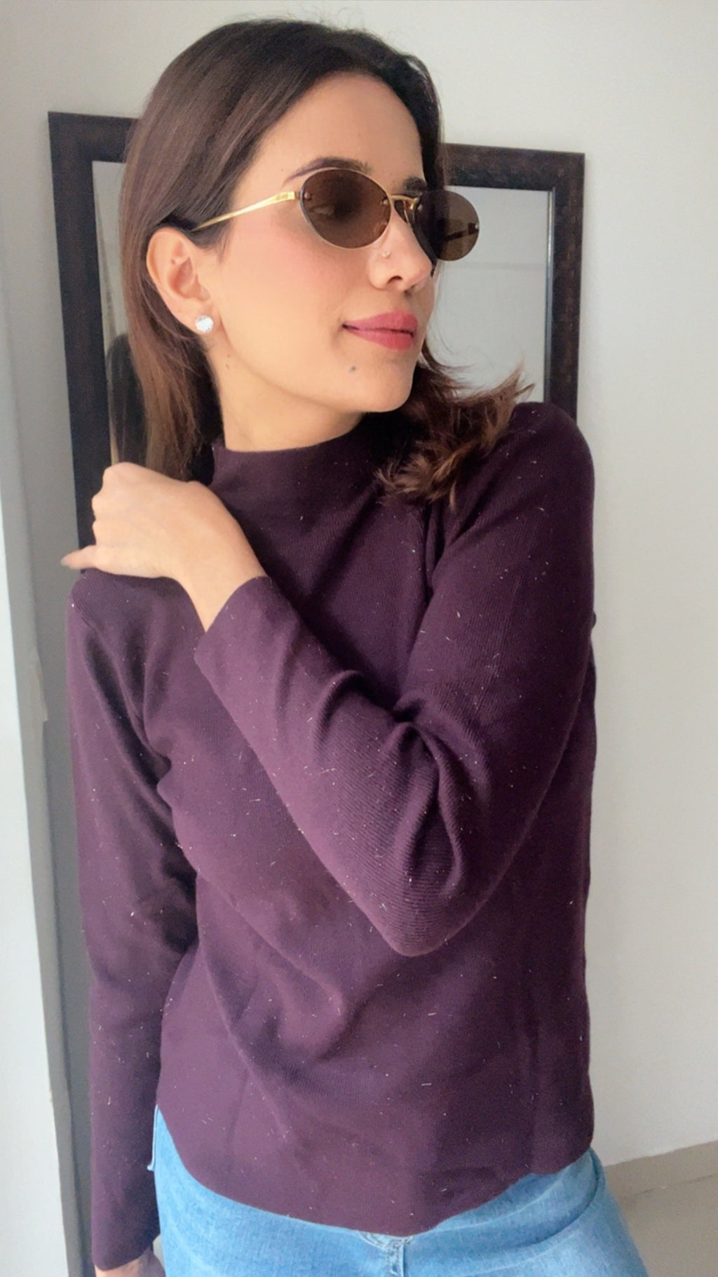 Polo Neck Layered Fall Top