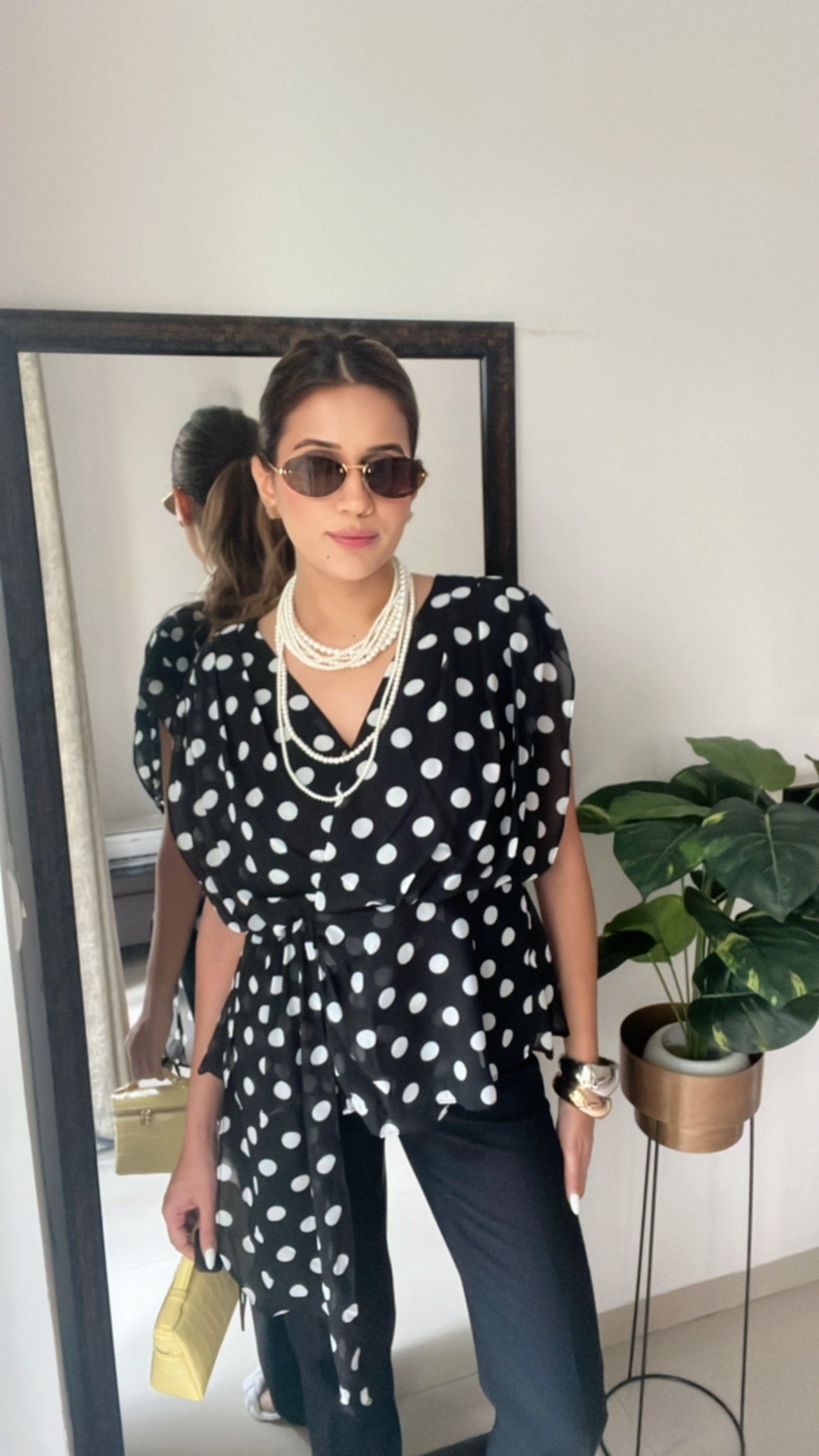 Polka Dot Drape Top