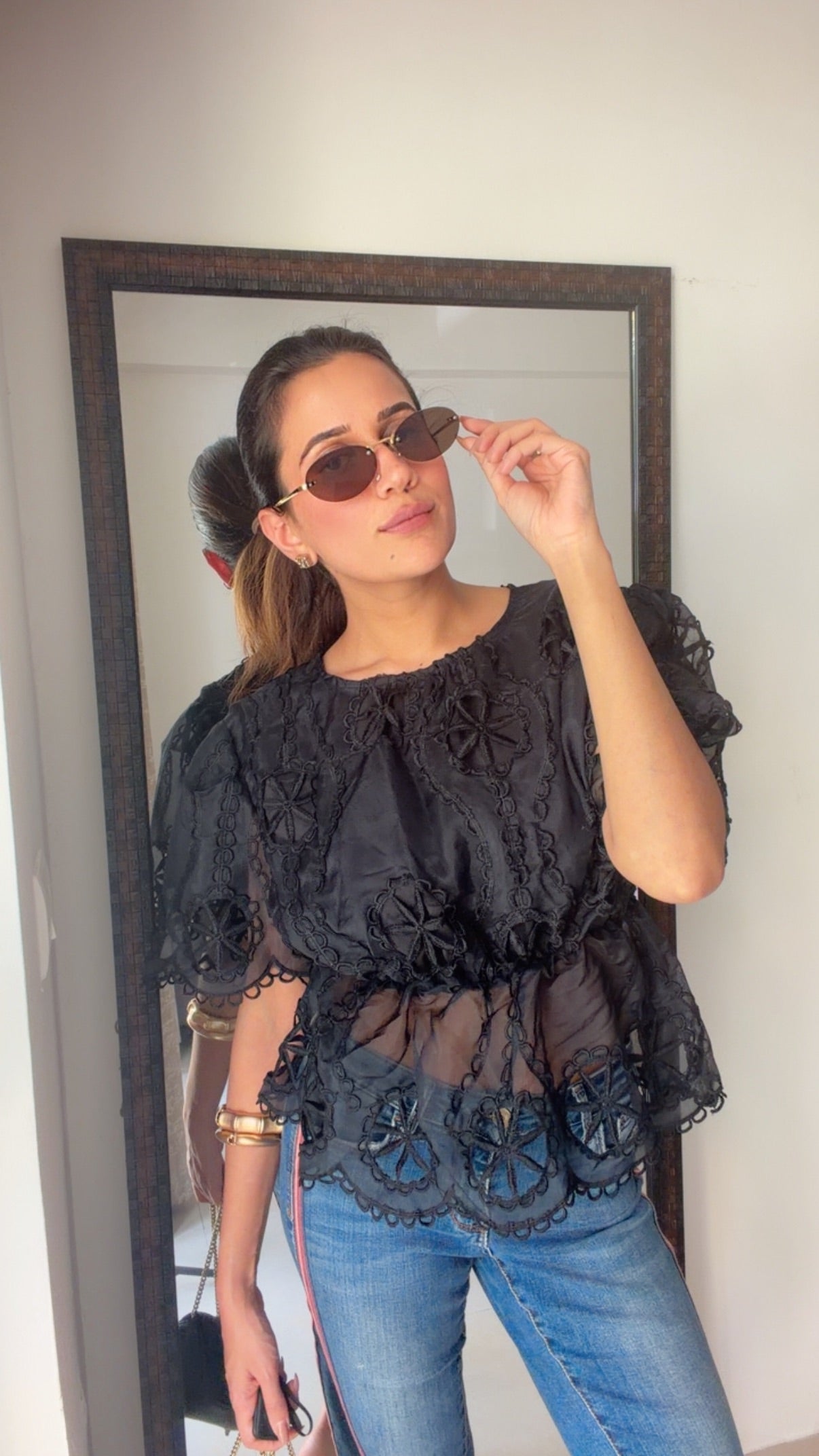 Cutwork Peplum Classic Top