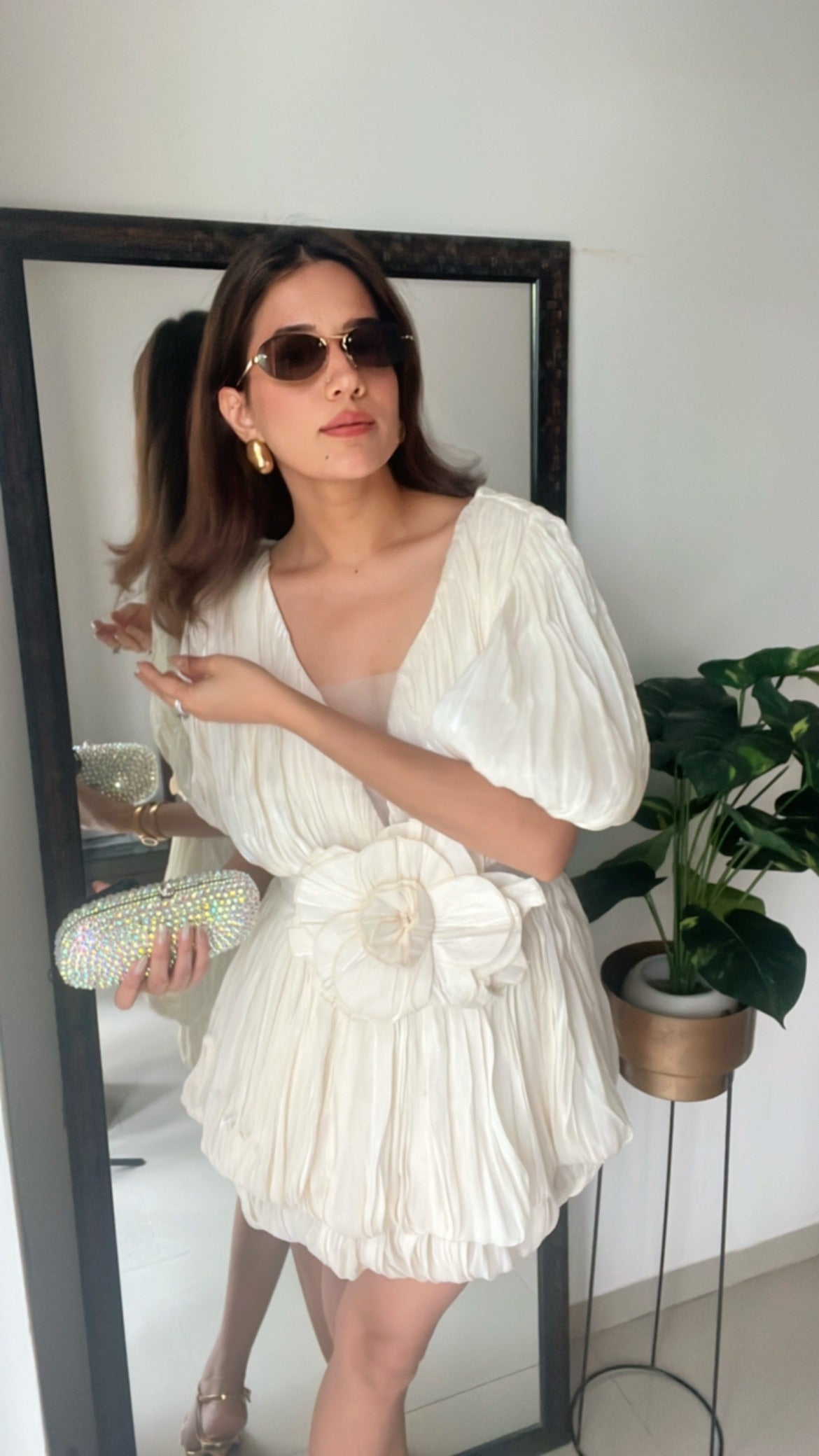 Rouge Pleat Dress