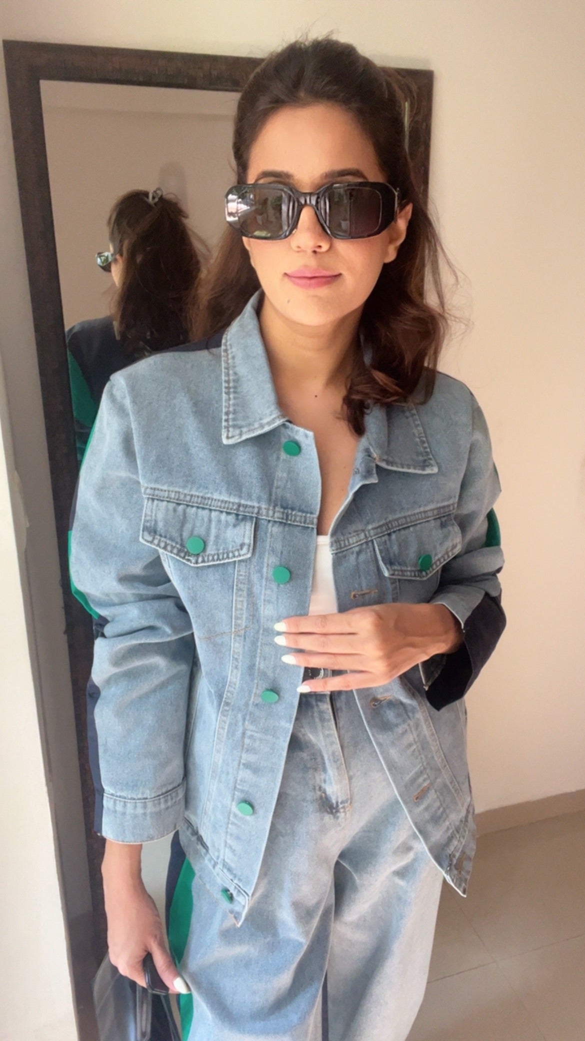 Denim Contrast Lounge Set
