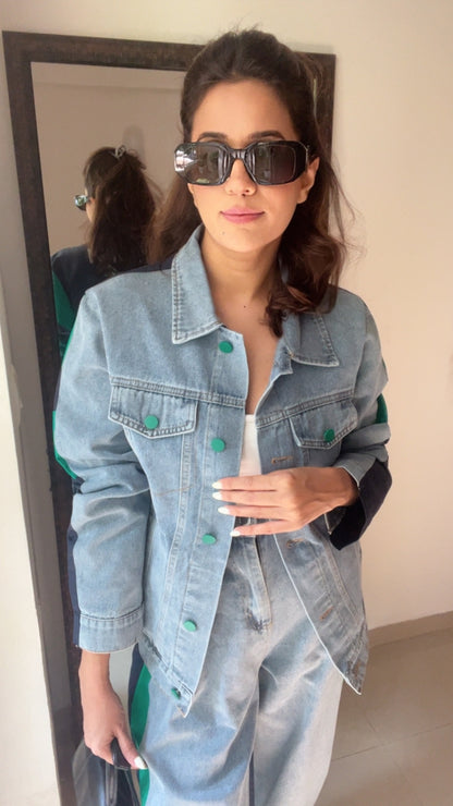 Denim Contrast Lounge Set