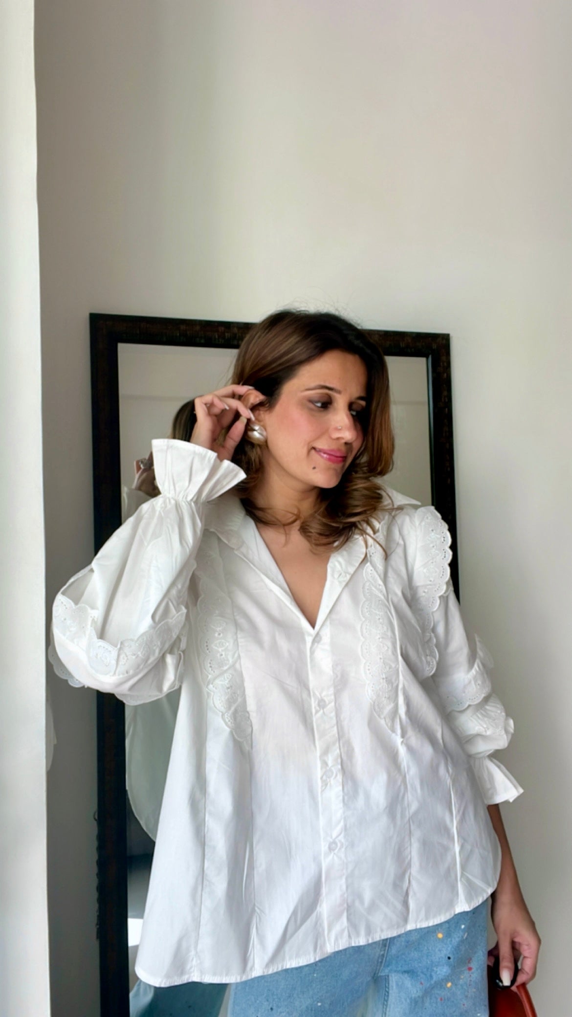 Lace Trim Detailed Shirt