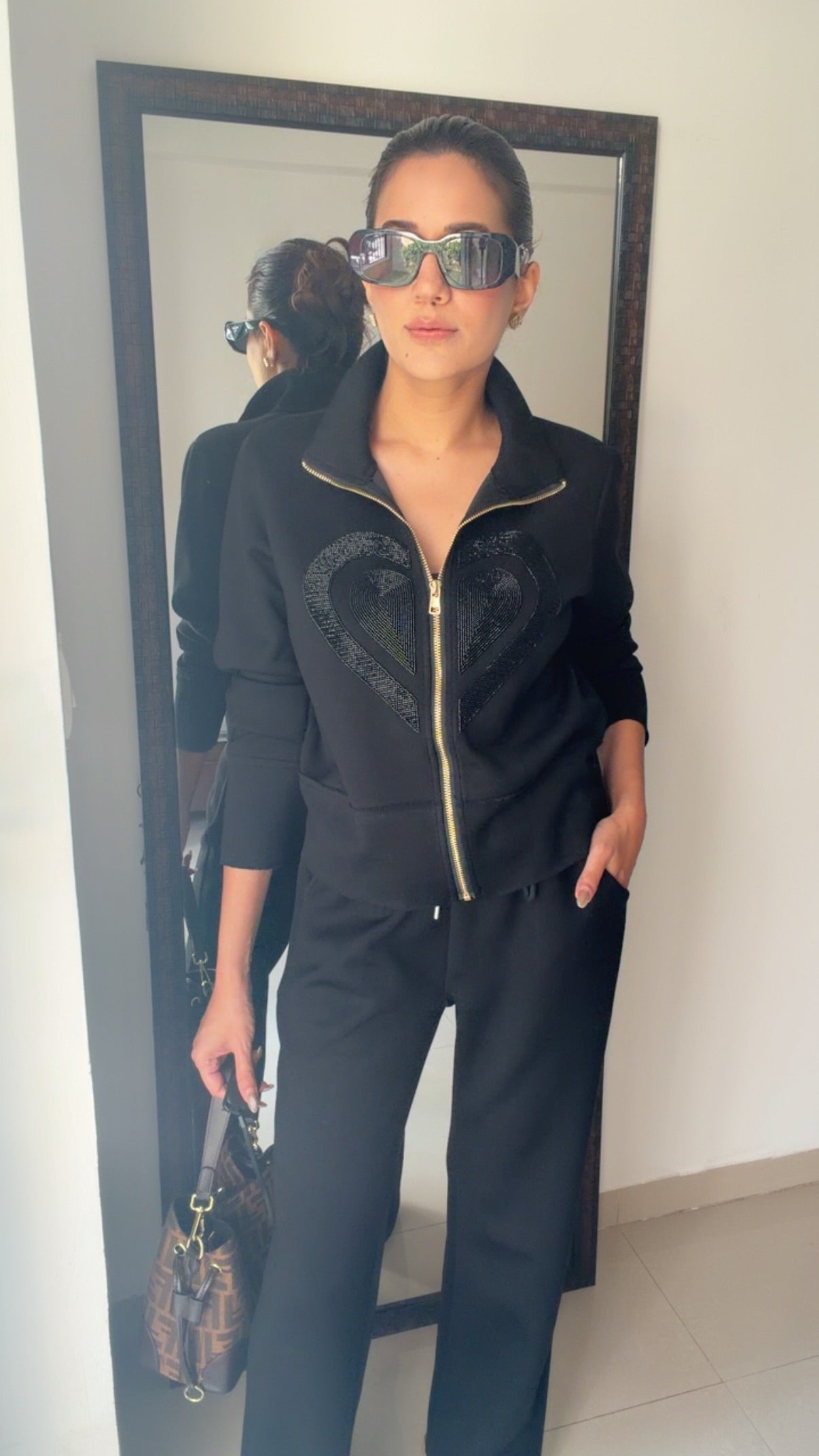 Heart Cutwork Fall Lounge Set