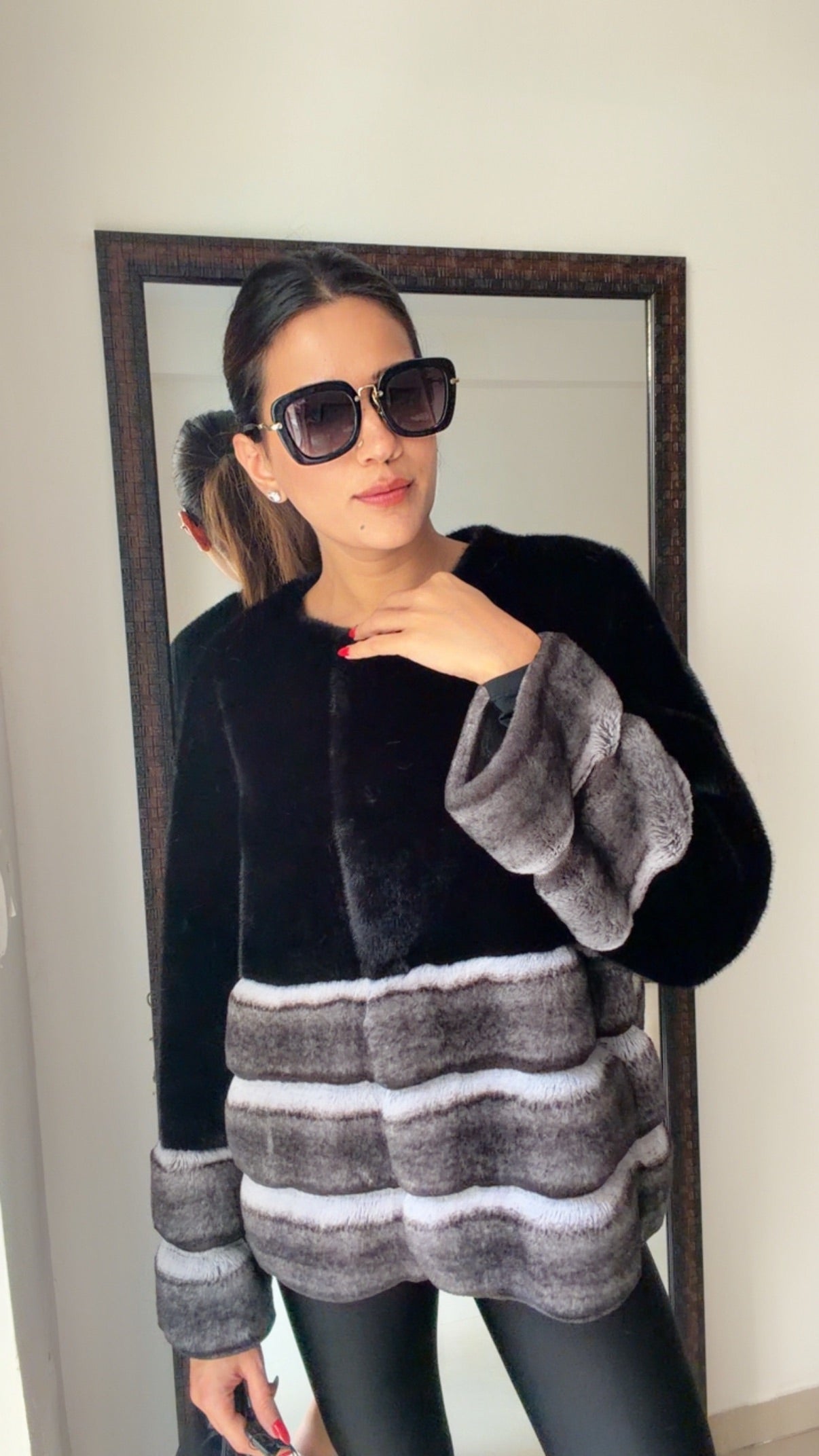 Ombré Faux Fur Fall Jacket