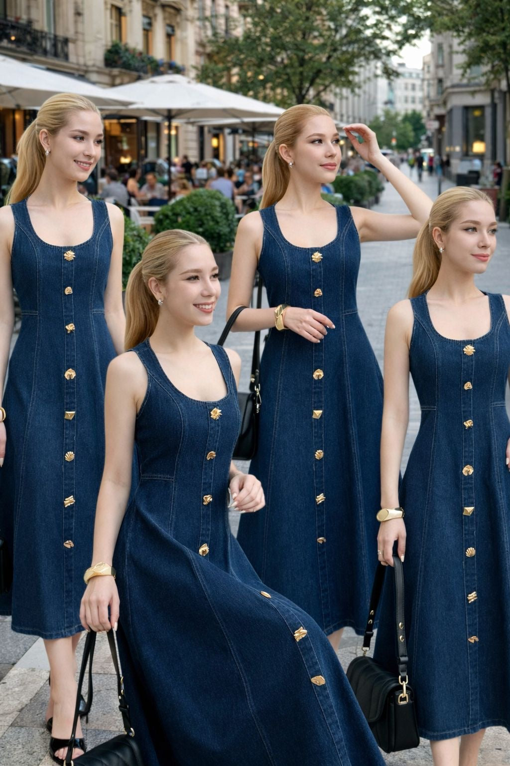 Denim Buttoned Dress