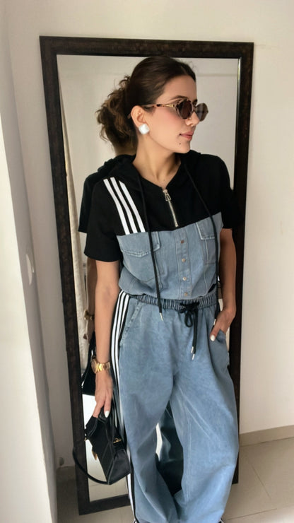 Monochrome Denim Poplin Lounge Set