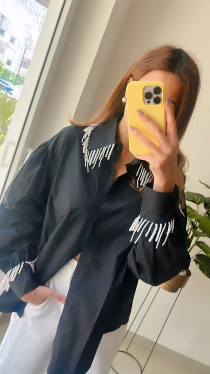 Pearl Tassel Poplin Shirt