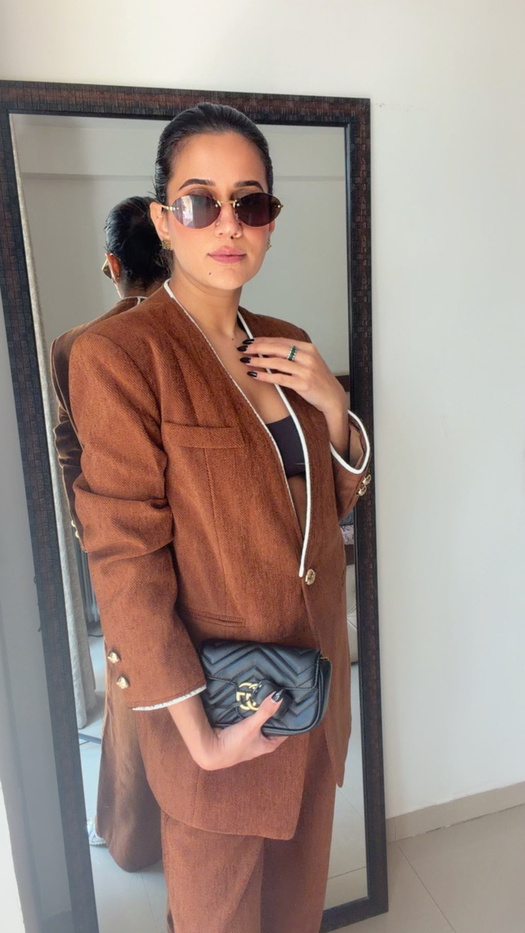 Brown Tailored Fall Blazer Co-ord