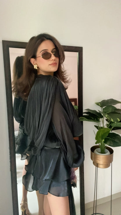 Draped High Sheen Dress