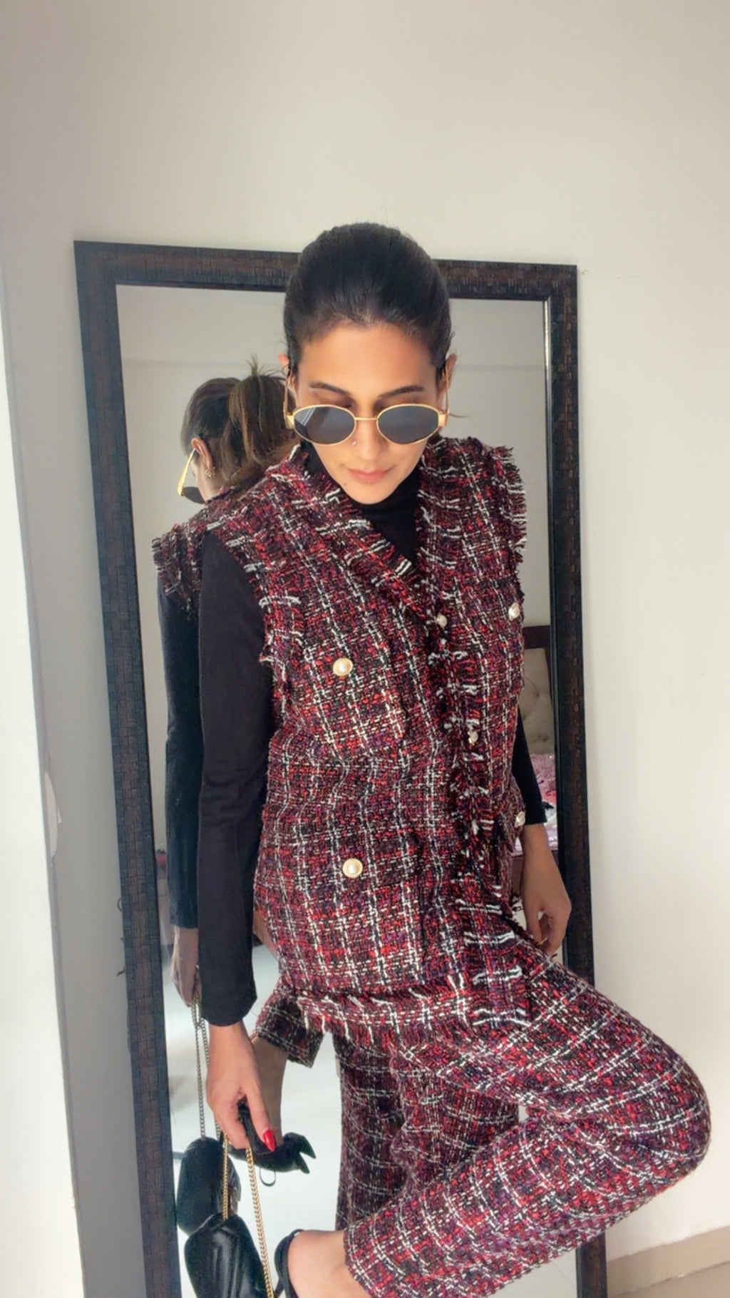 Plaid Tweed Fall Co-ord Set