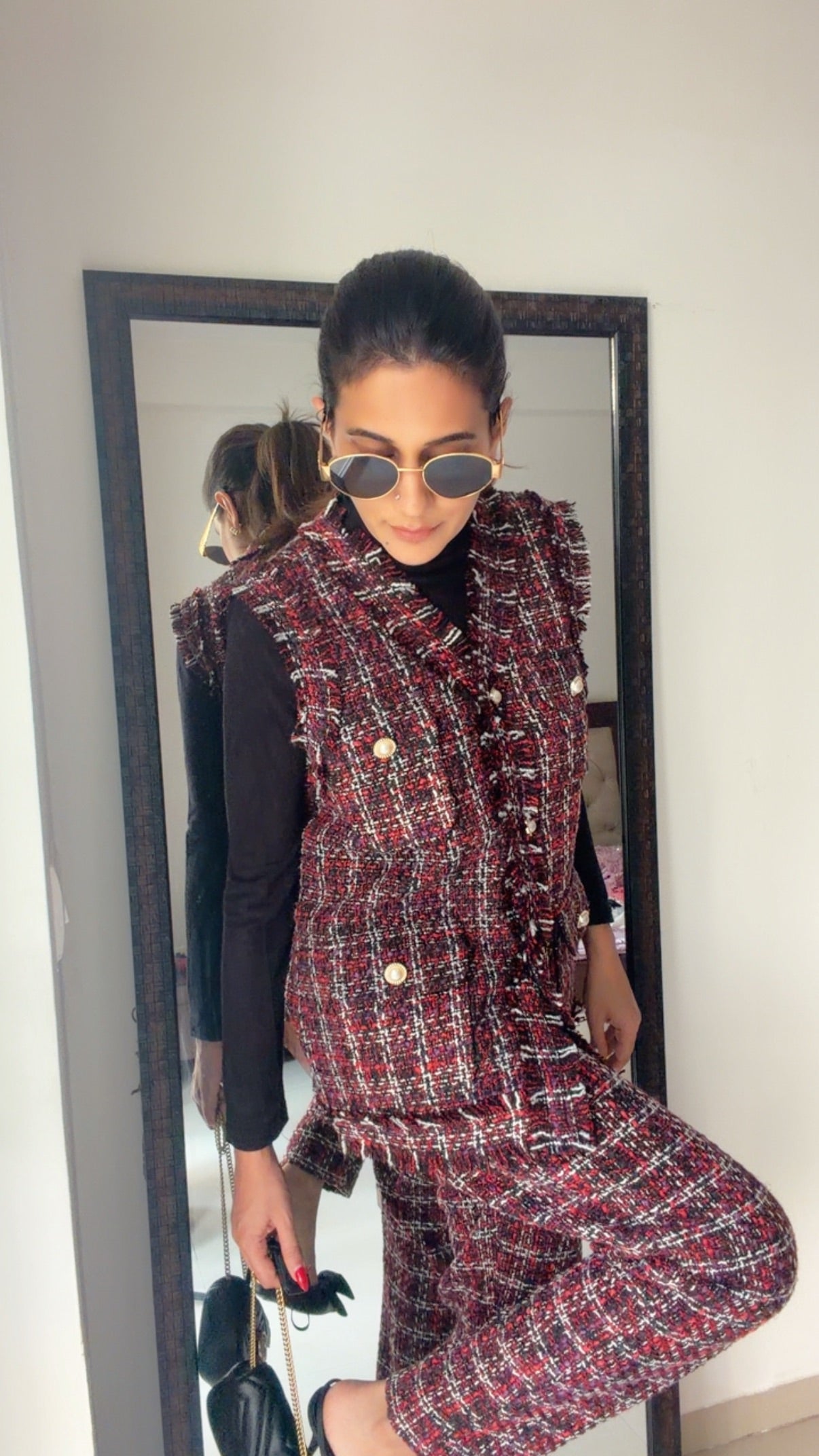 Plaid Tweed Fall Co-ord Set