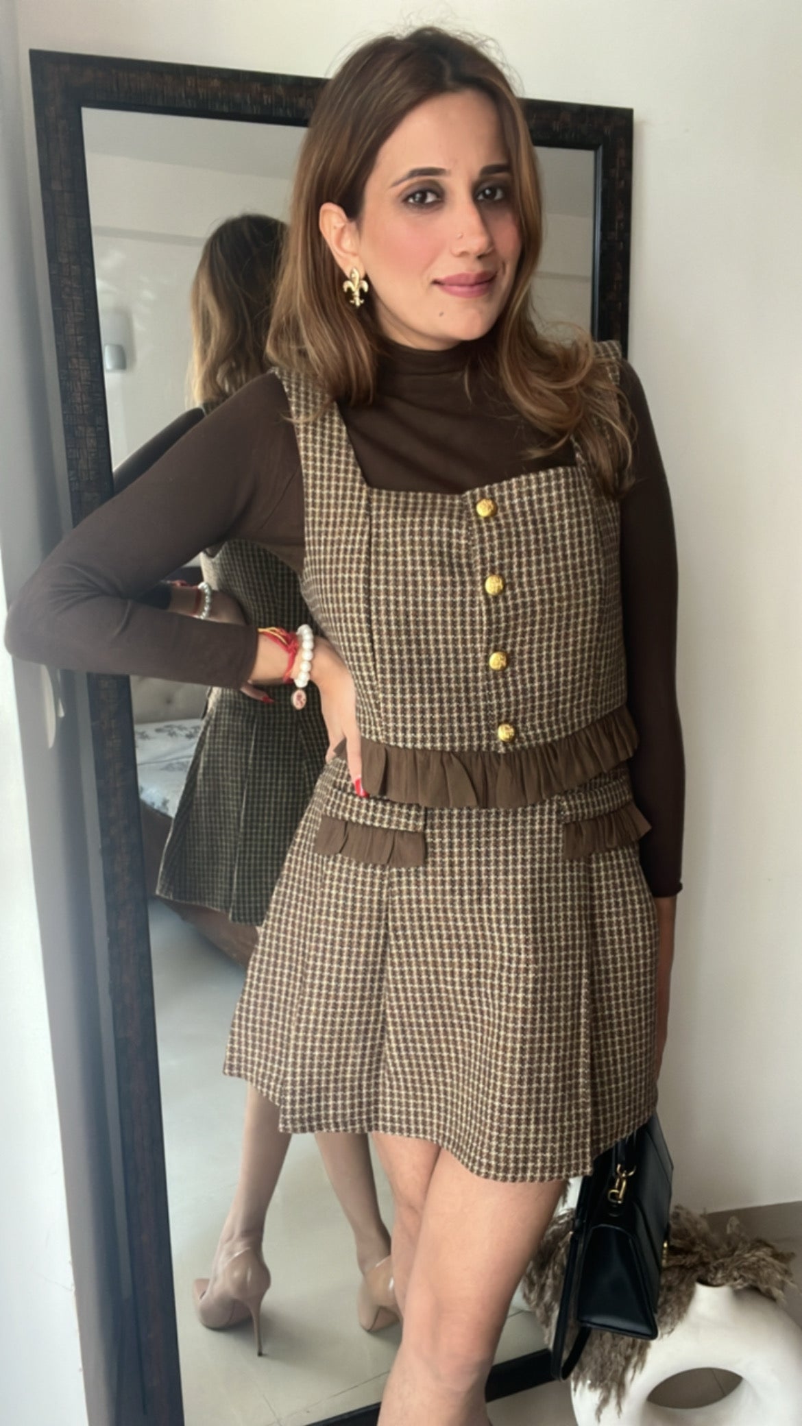 Millie Tweed Skater Skirt Fall Co-ord Set