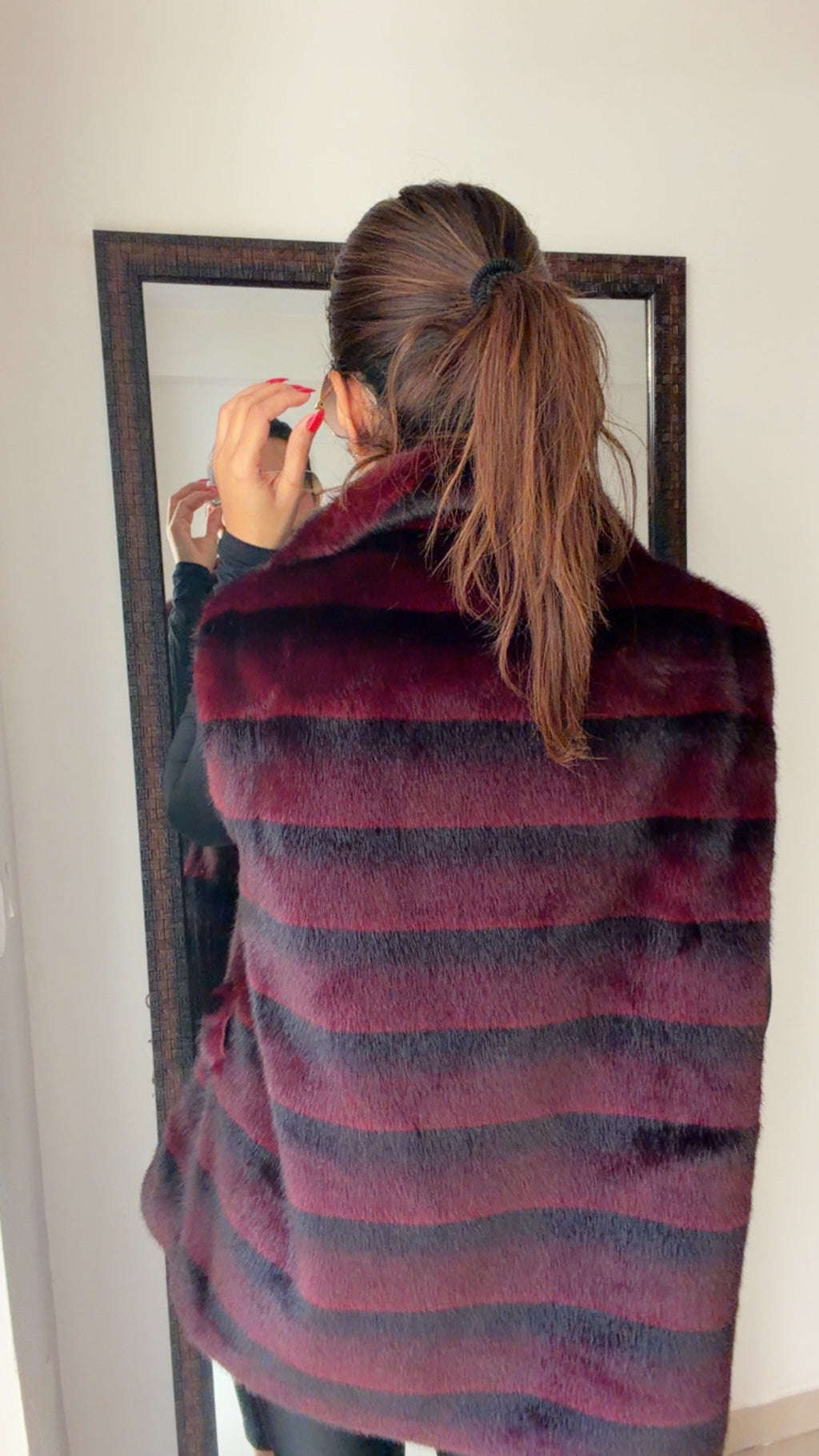 Striped Faux Fur Fall Gilet (Vest)