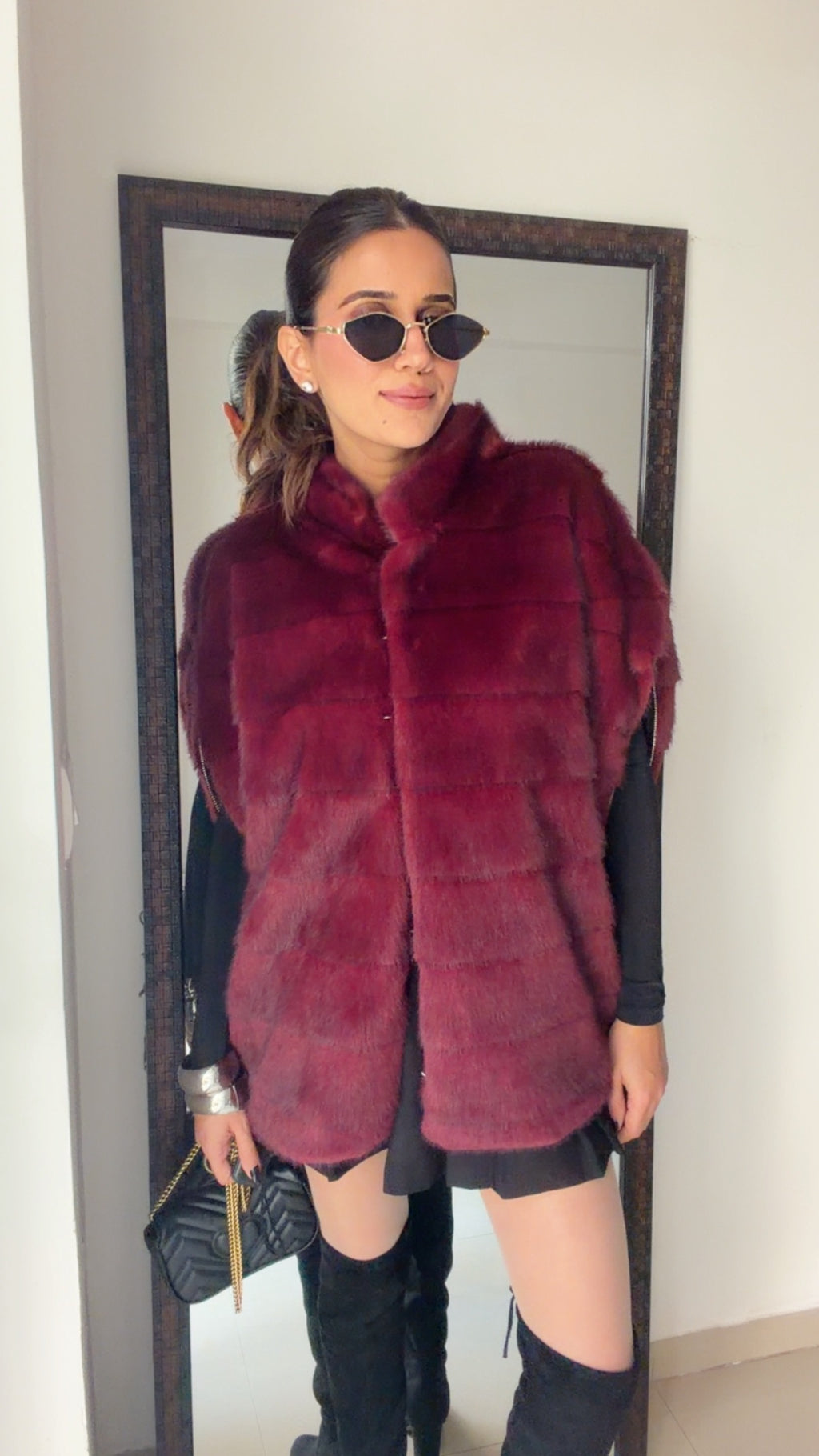 Luxe Fall Faux Fur Oversized Sleeveless Jacket