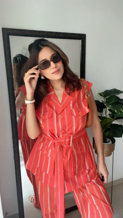 Linen Pinstripe Co-ord Set