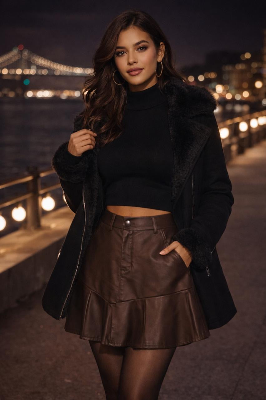 Faux Leather Fall Skirt