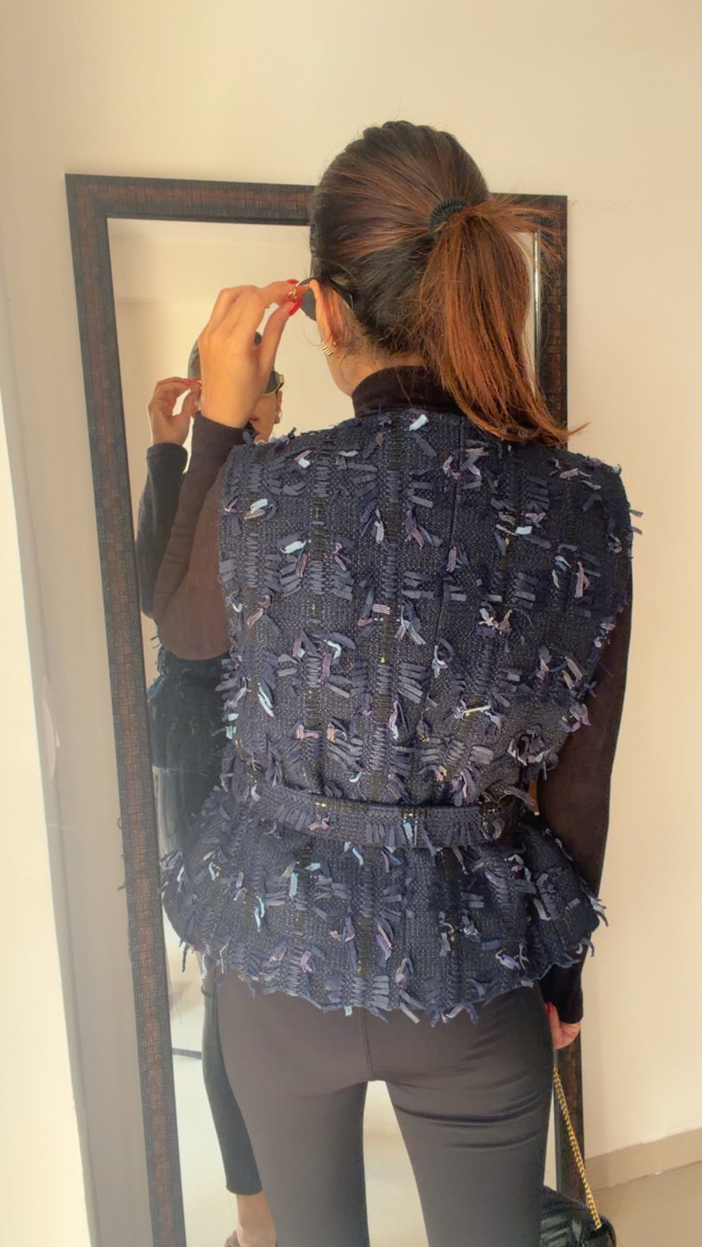 Tweed Fall Vest with belt