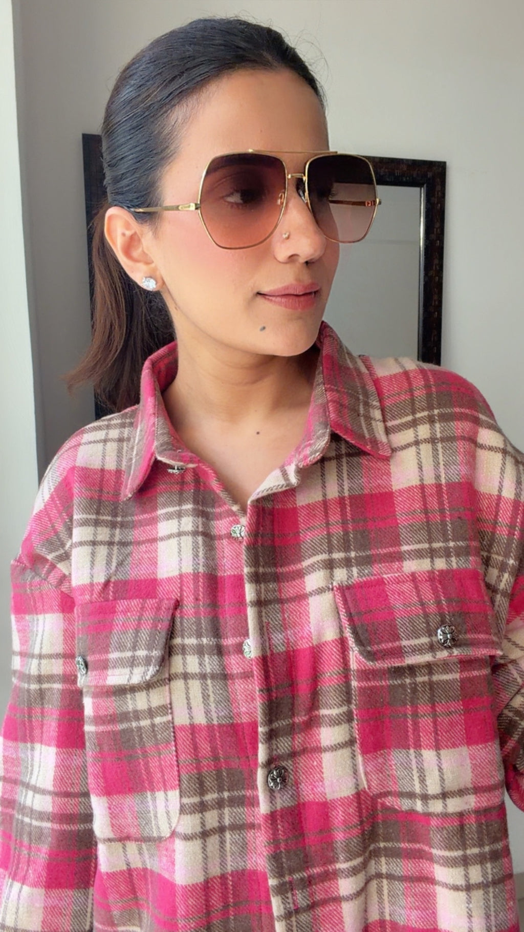 Pink Plaid Fall Shacket