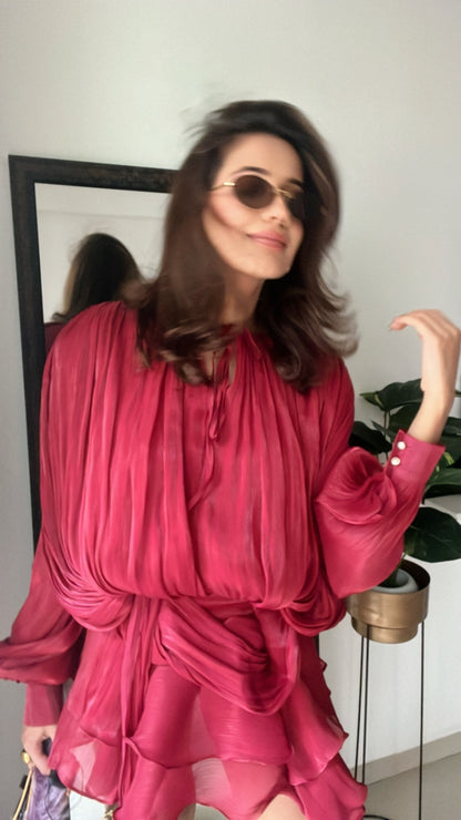 Draped High Sheen Dress
