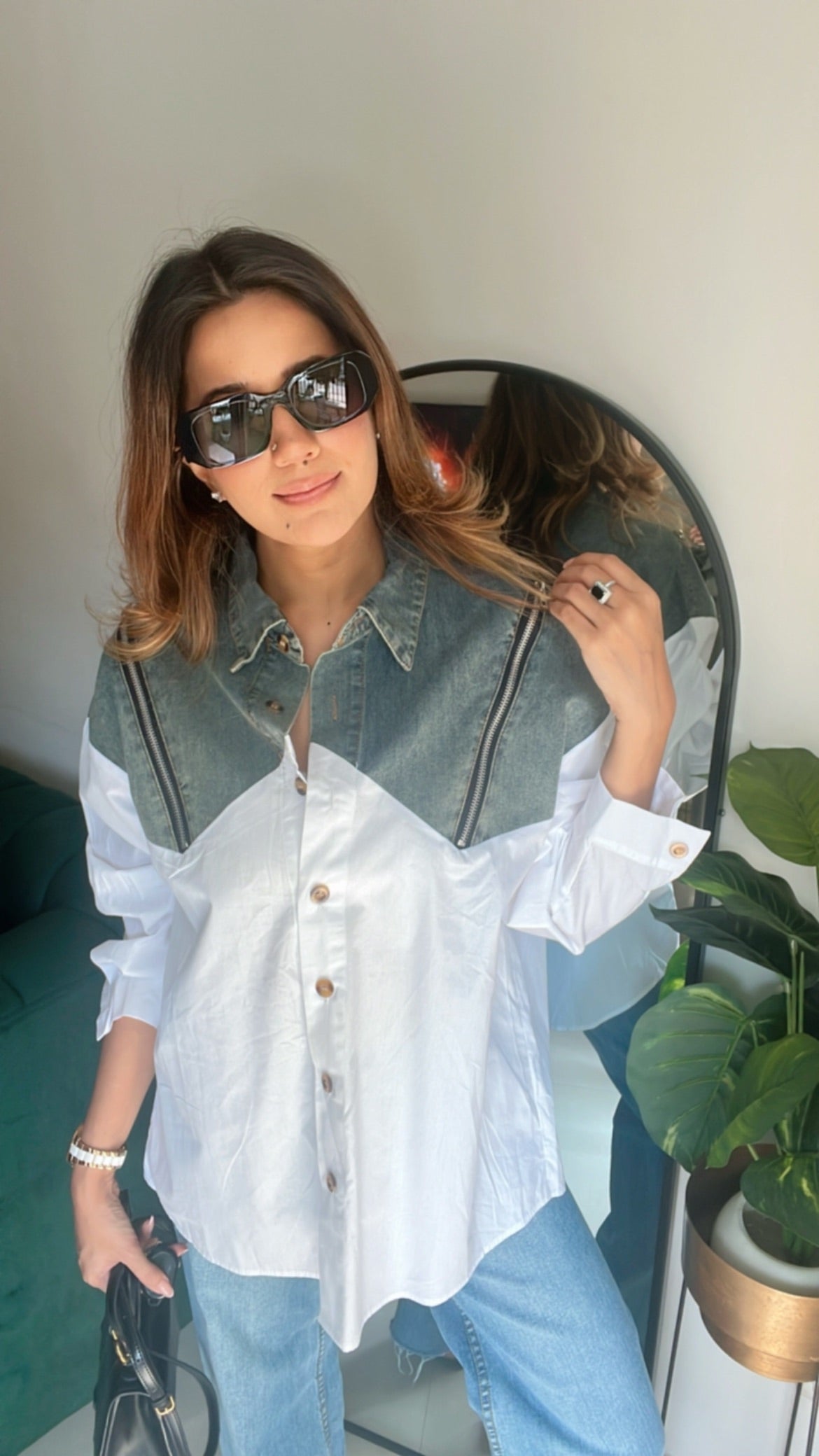 Classic Zipped Poplin Shirt