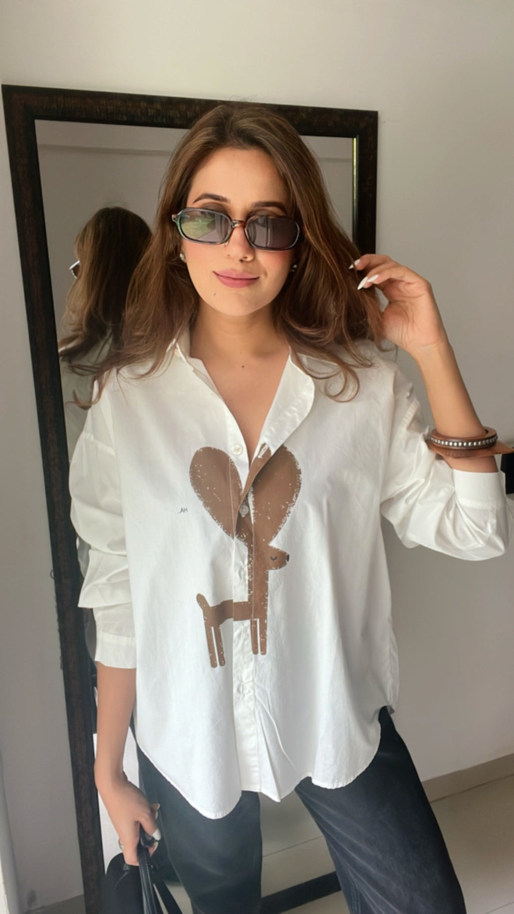 Deer Graphic Poplin Shirt