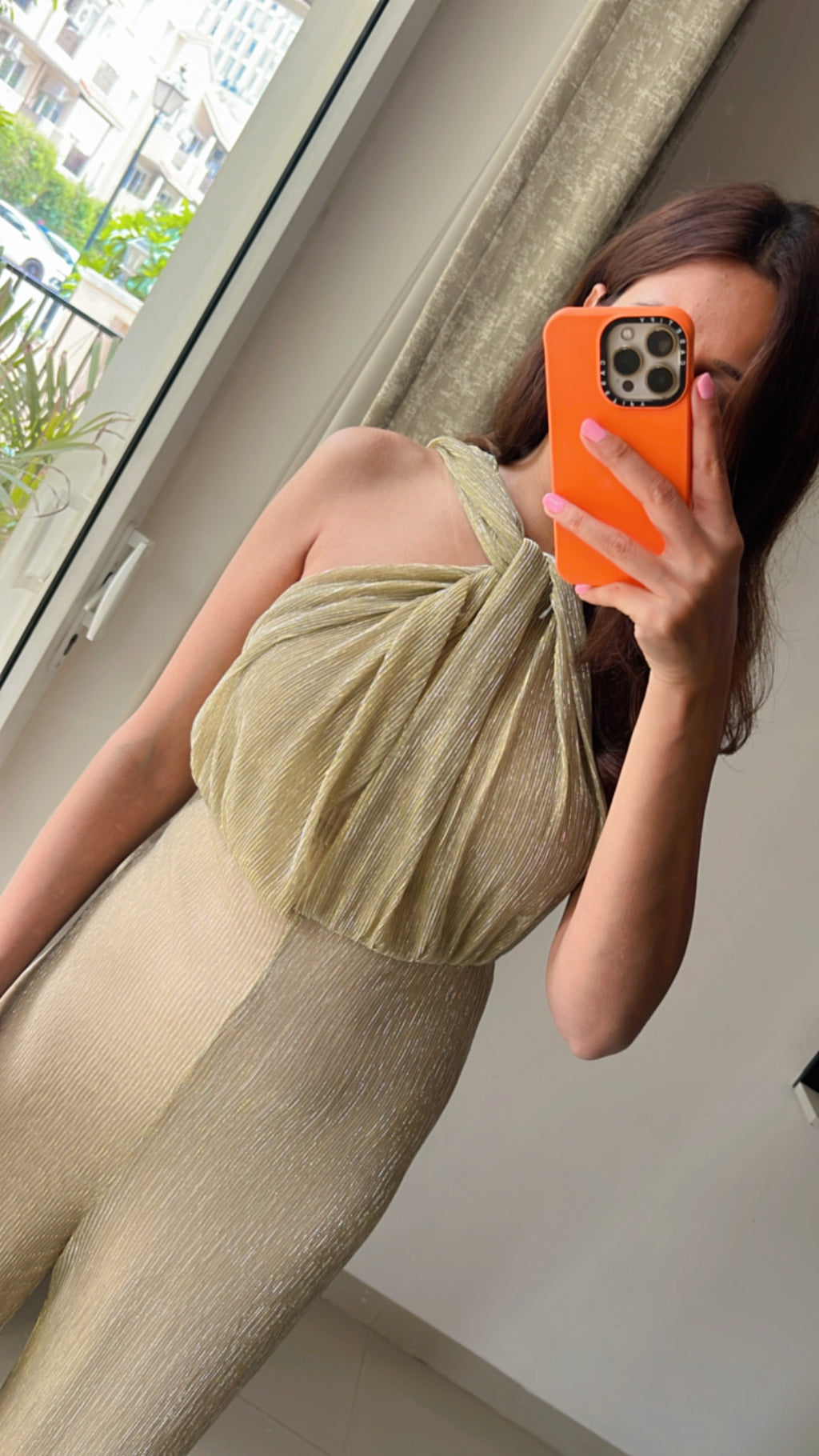 Halter look Pleated Jumpsuit