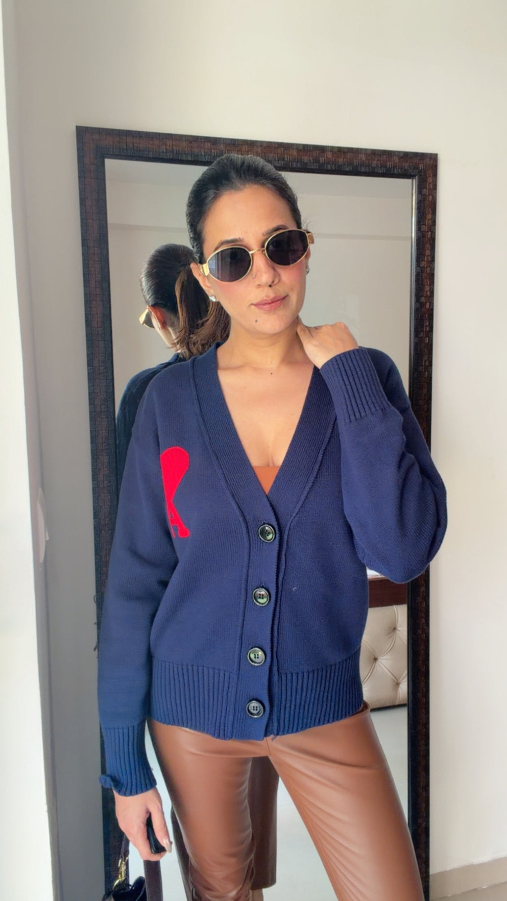 Heart Ribbed Fall Cardigan