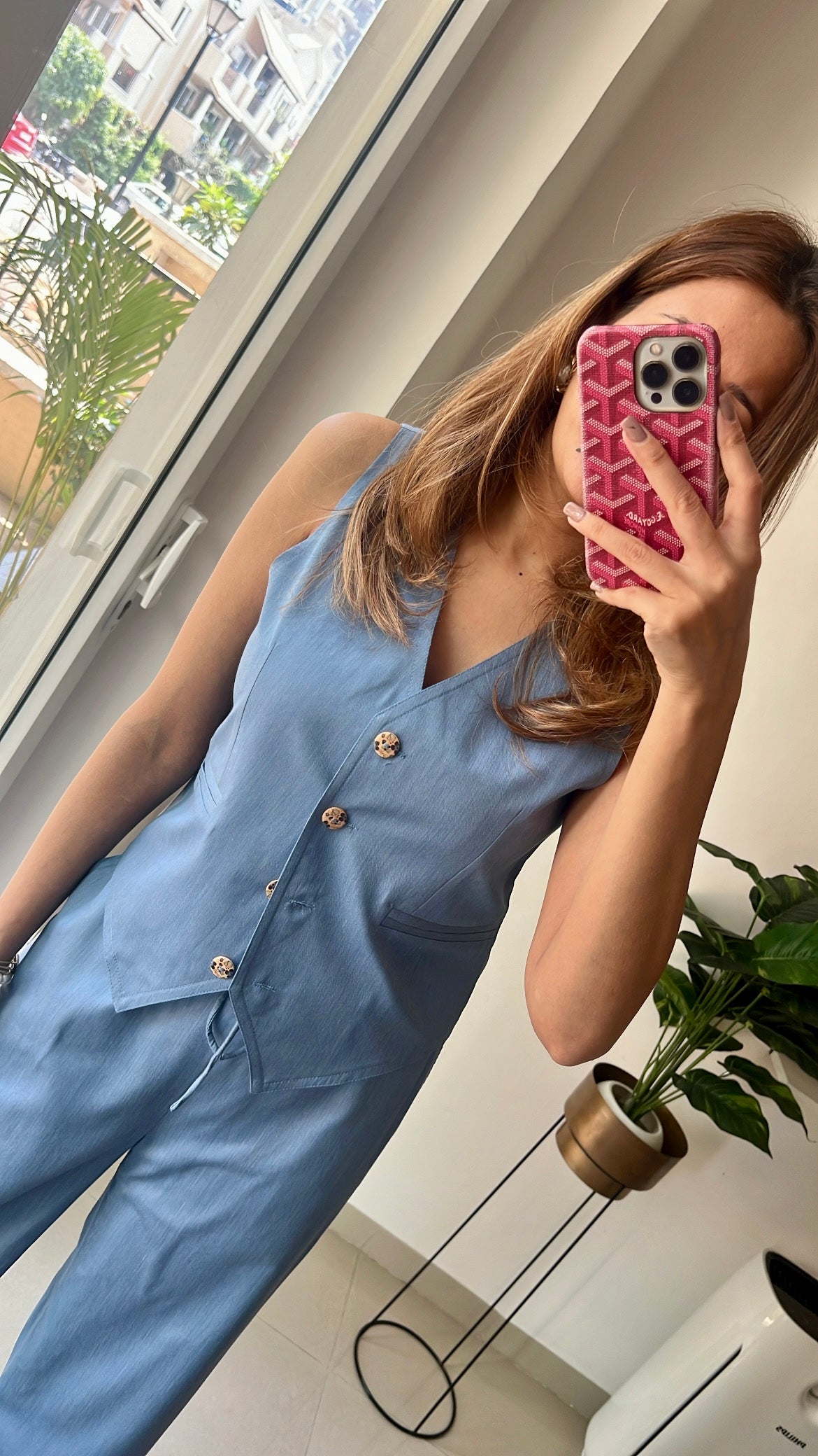 Denim Inspo Linen Cord Set