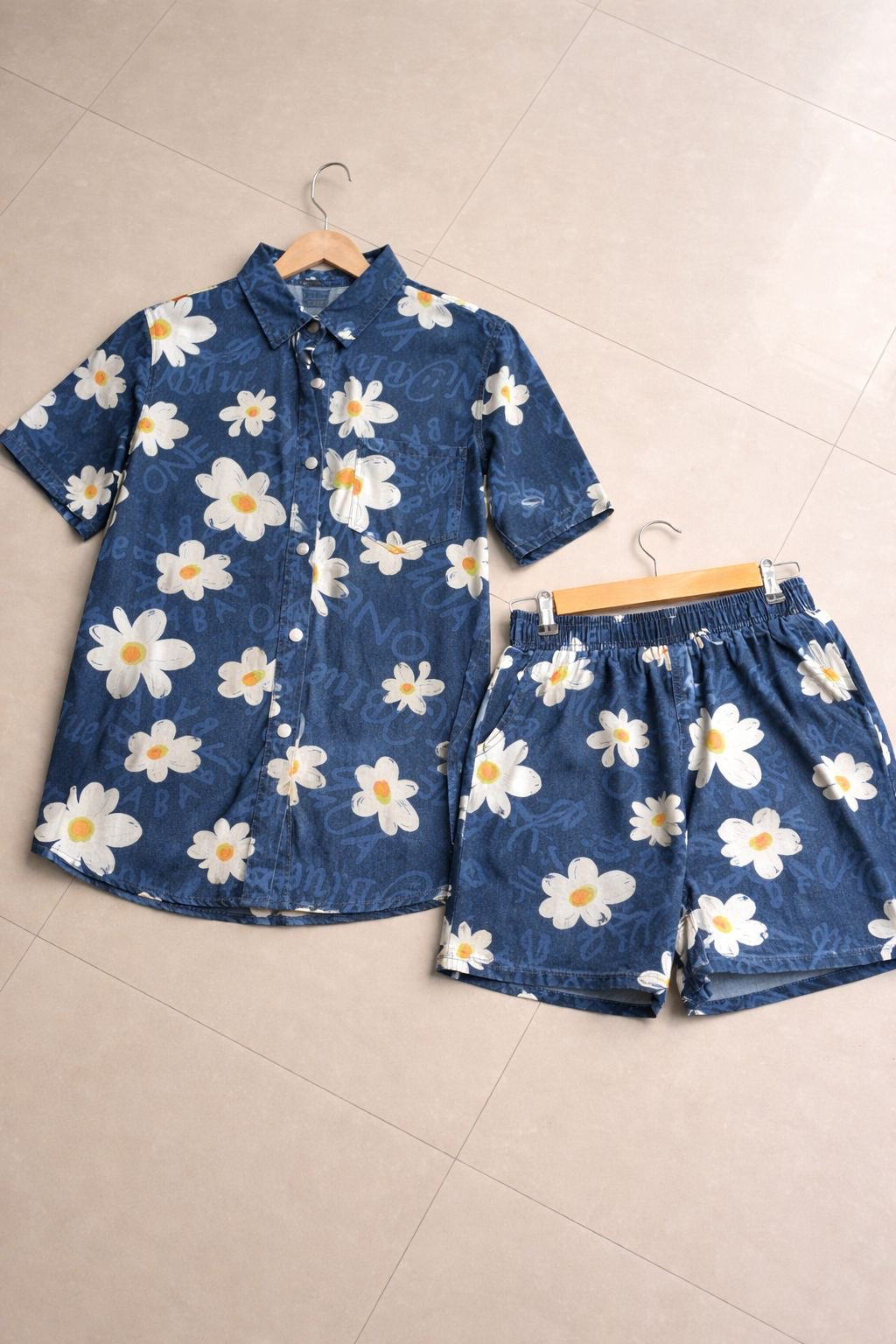 Floral Denim Shorts Co-ord Set