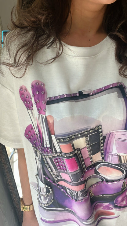Studded Makeup inspired Tee