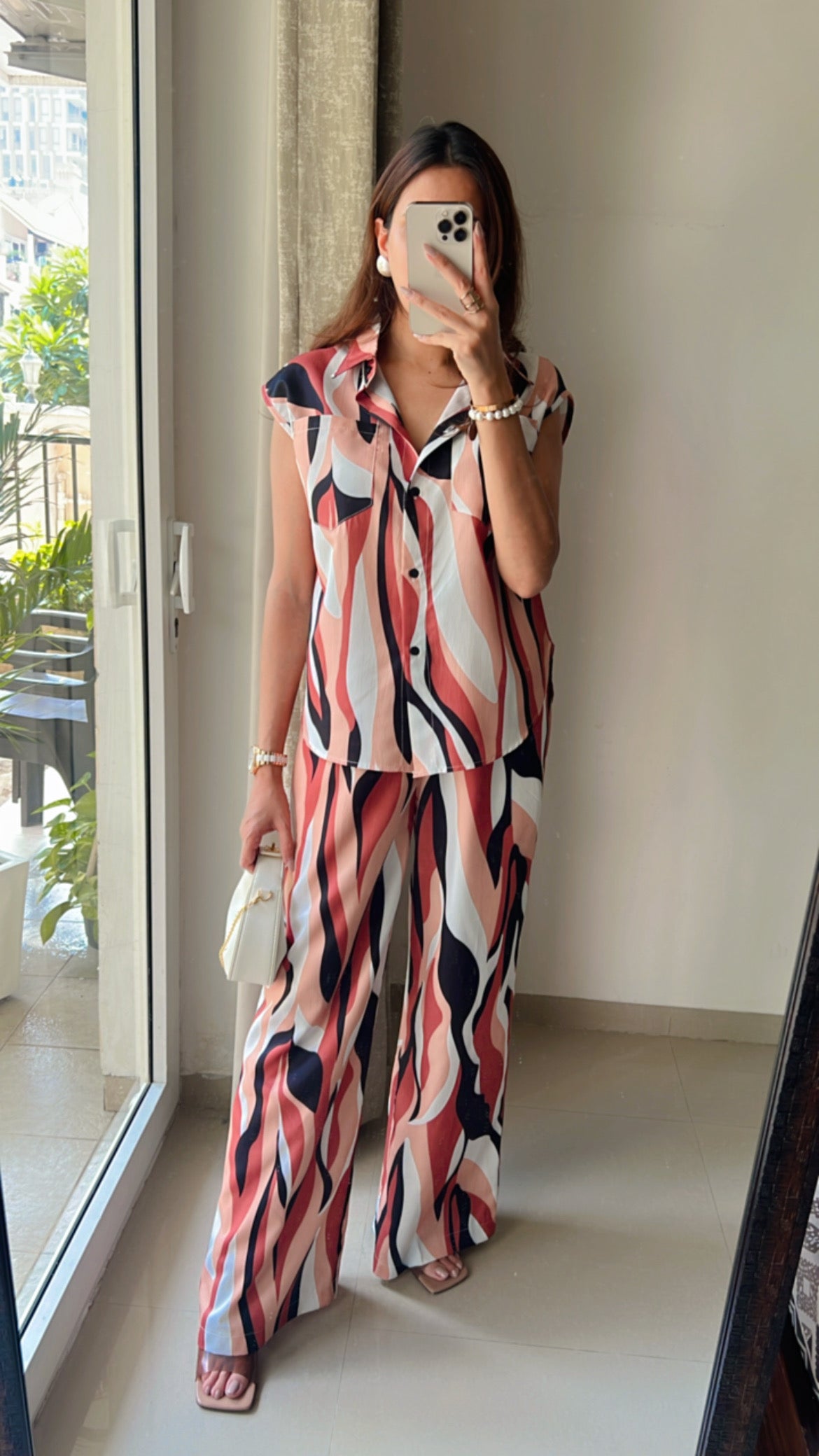 Printed Flaired Pants Co-ord