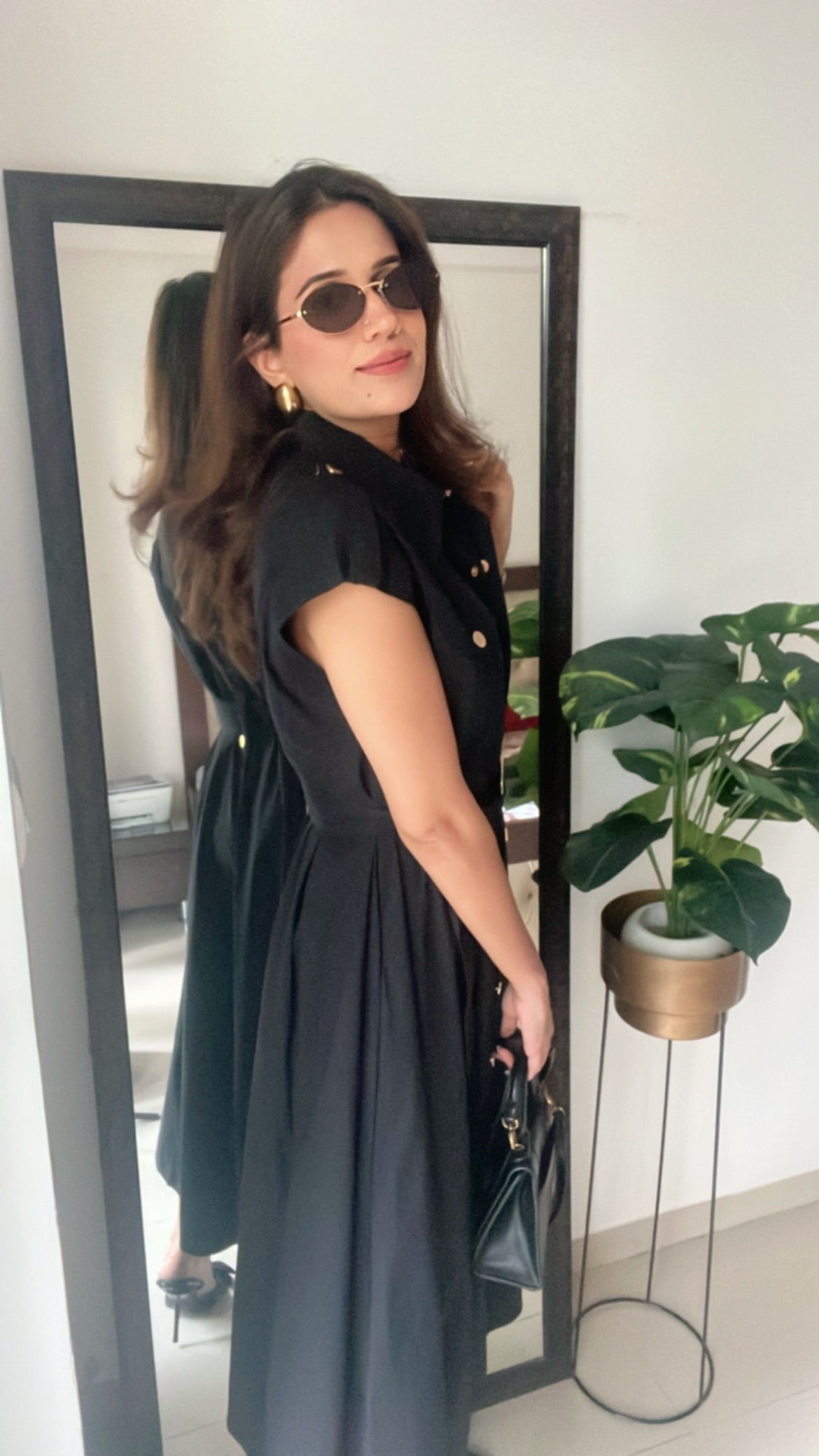 Buttoned Poplin Dress