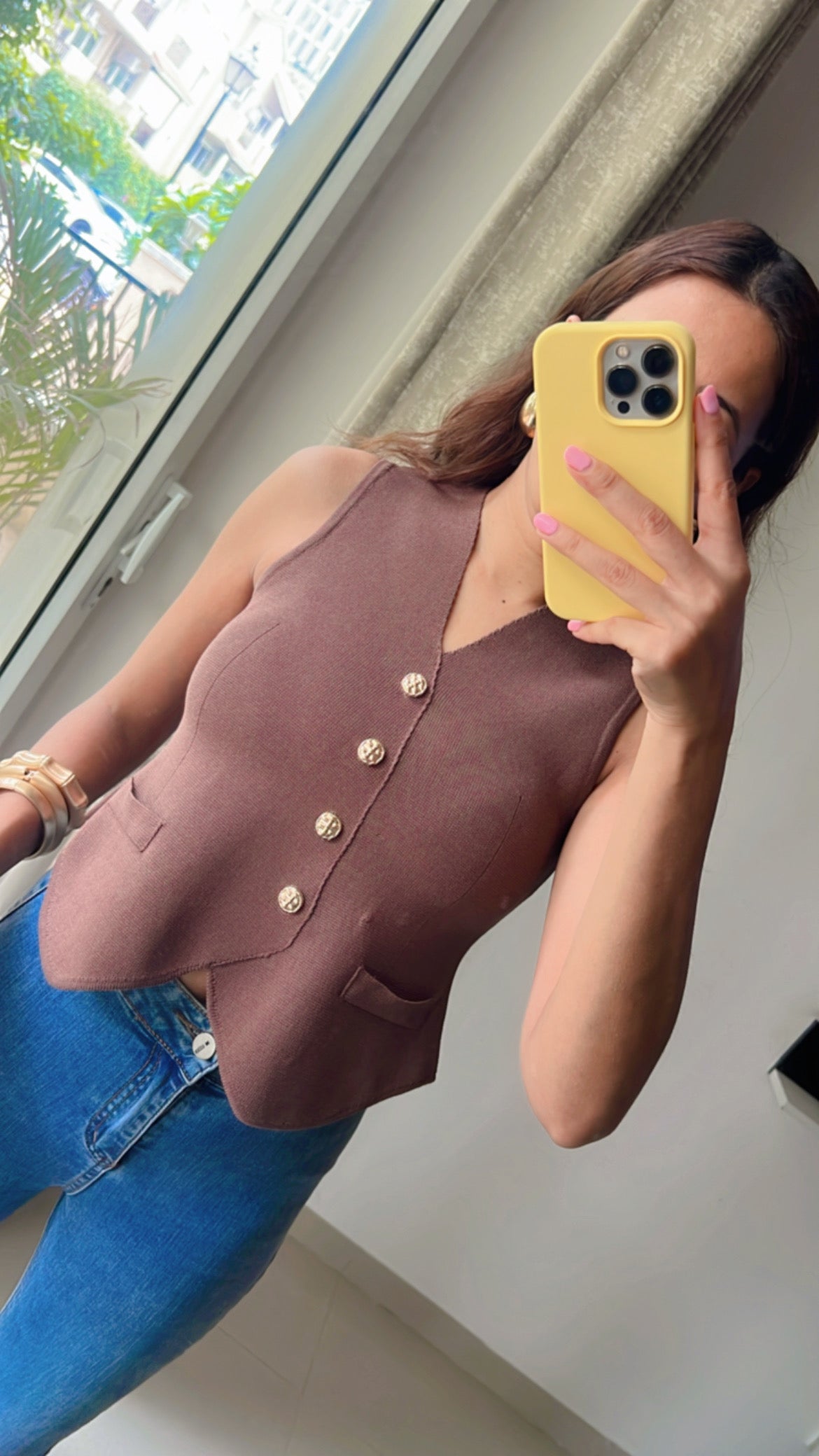 Collar Summer Knit Vest Top
