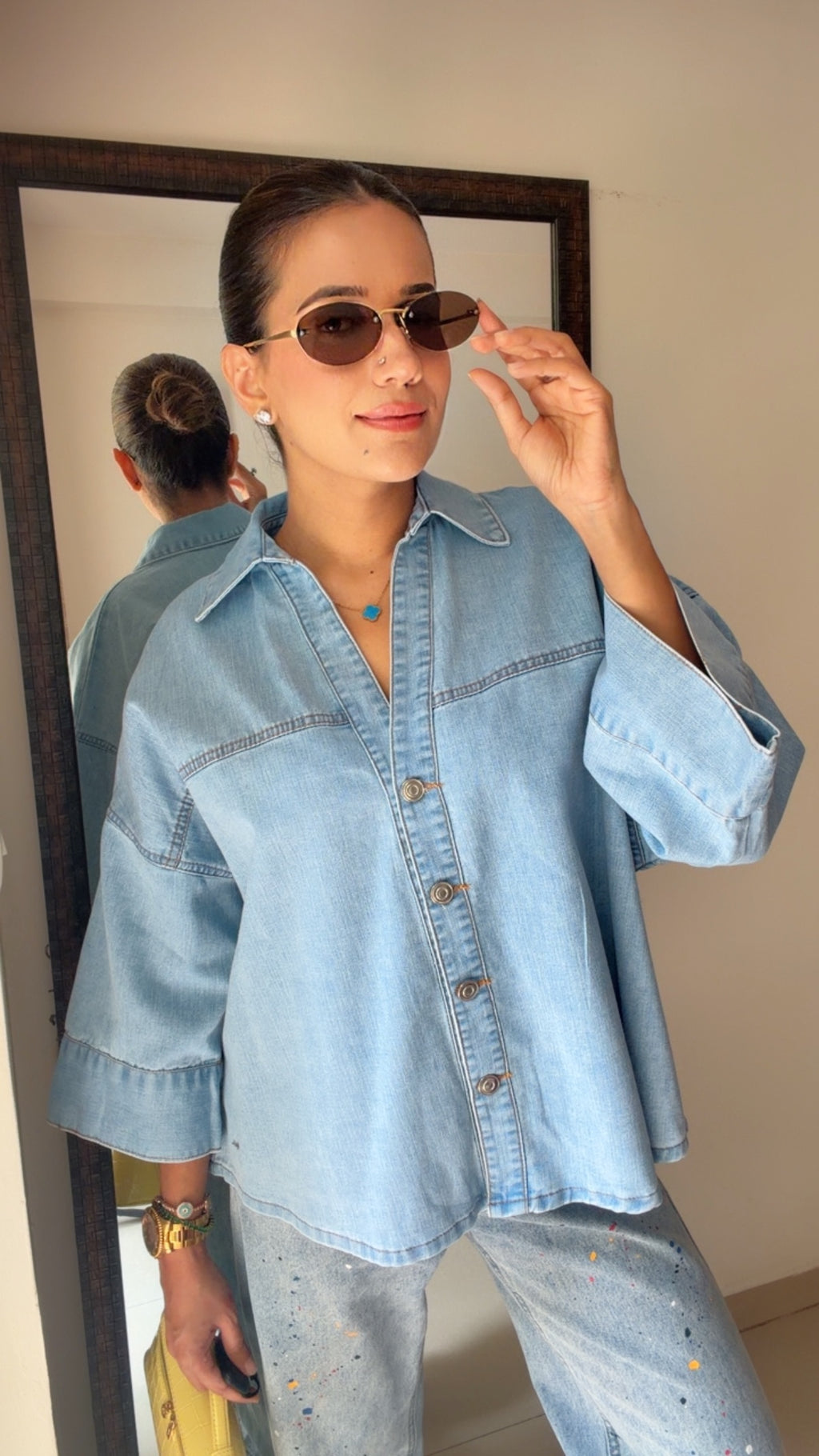 Buttoned Classic Denim Shirt