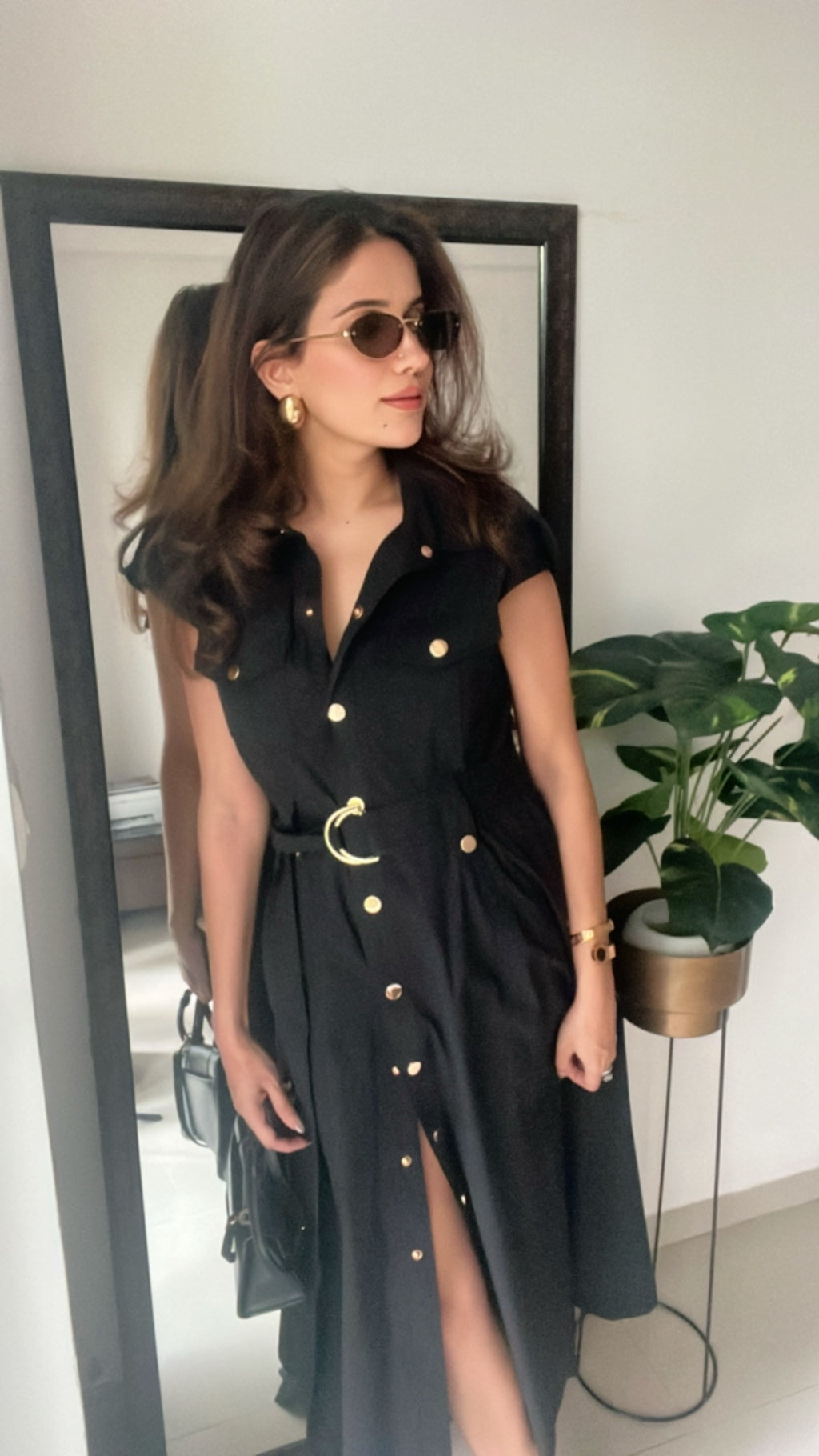 Buttoned Poplin Dress