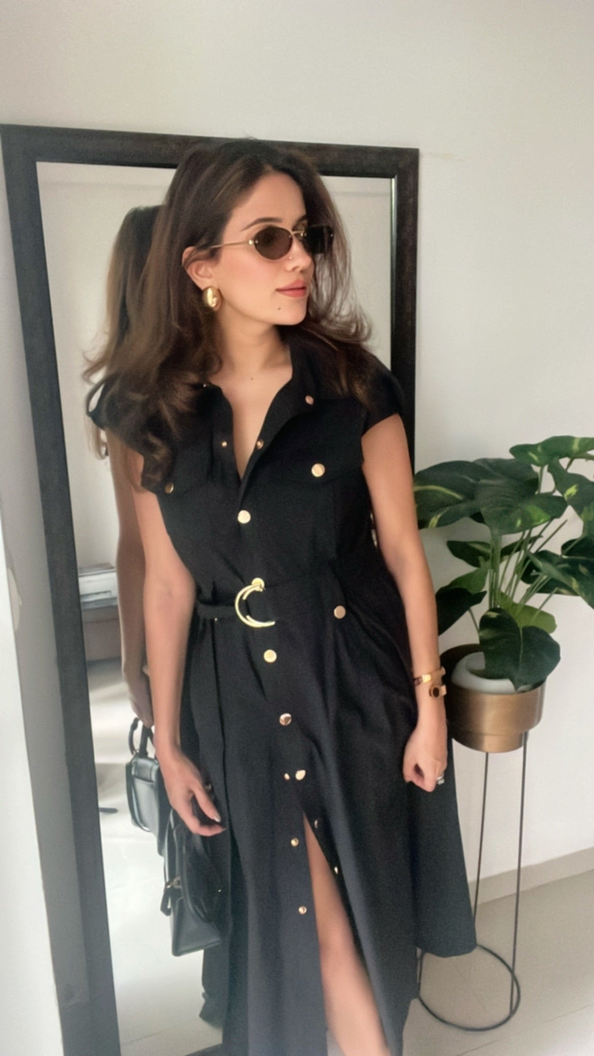 Buttoned Poplin Dress