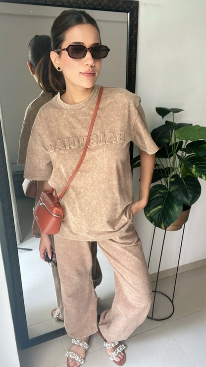 Washed Monotone Jogger Lounge Set