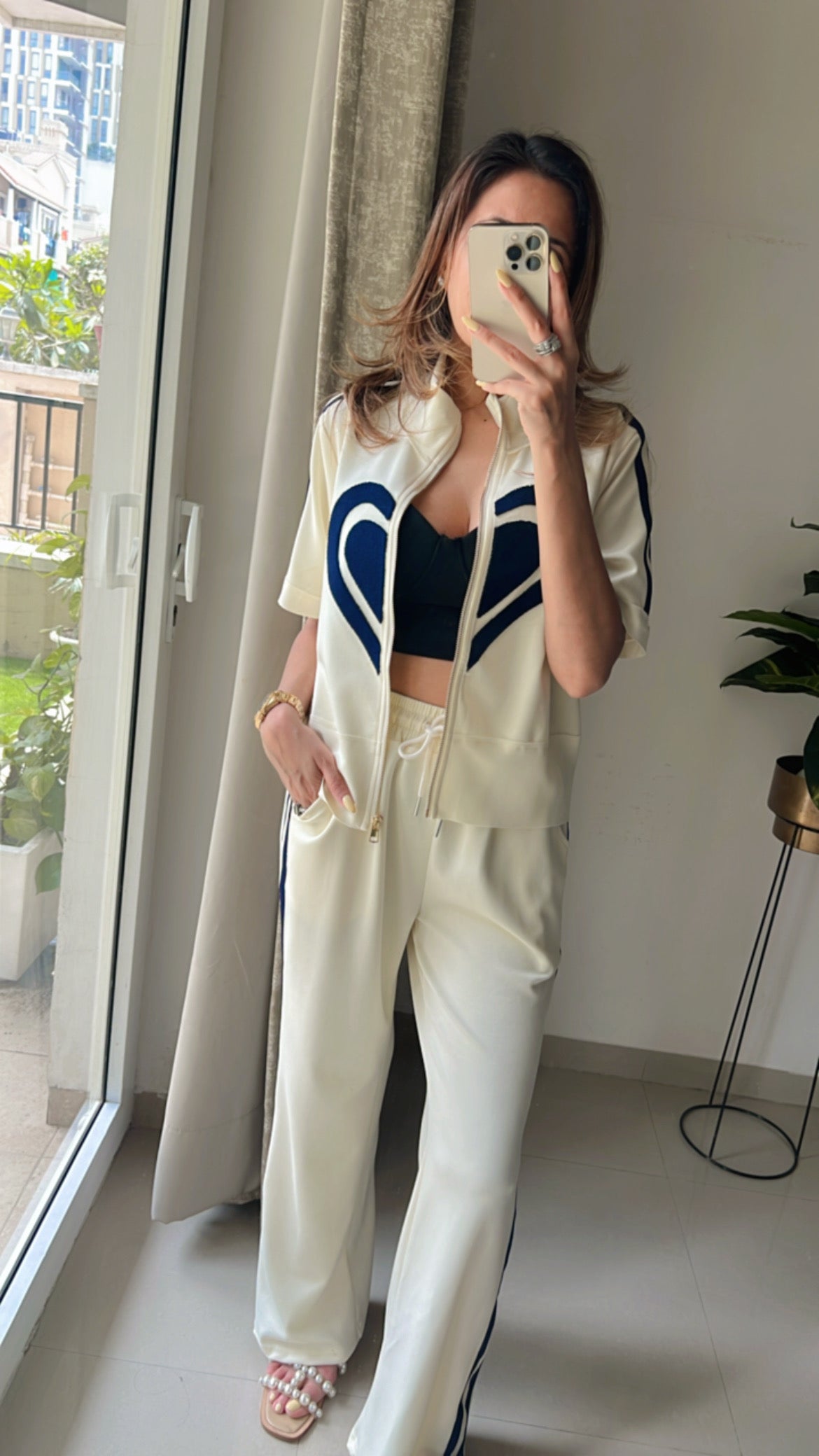 Textured Heart Lounge Set