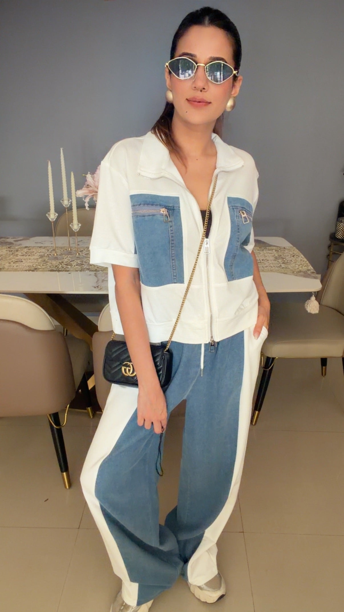 Denim Relaxed Fit Lounge Set